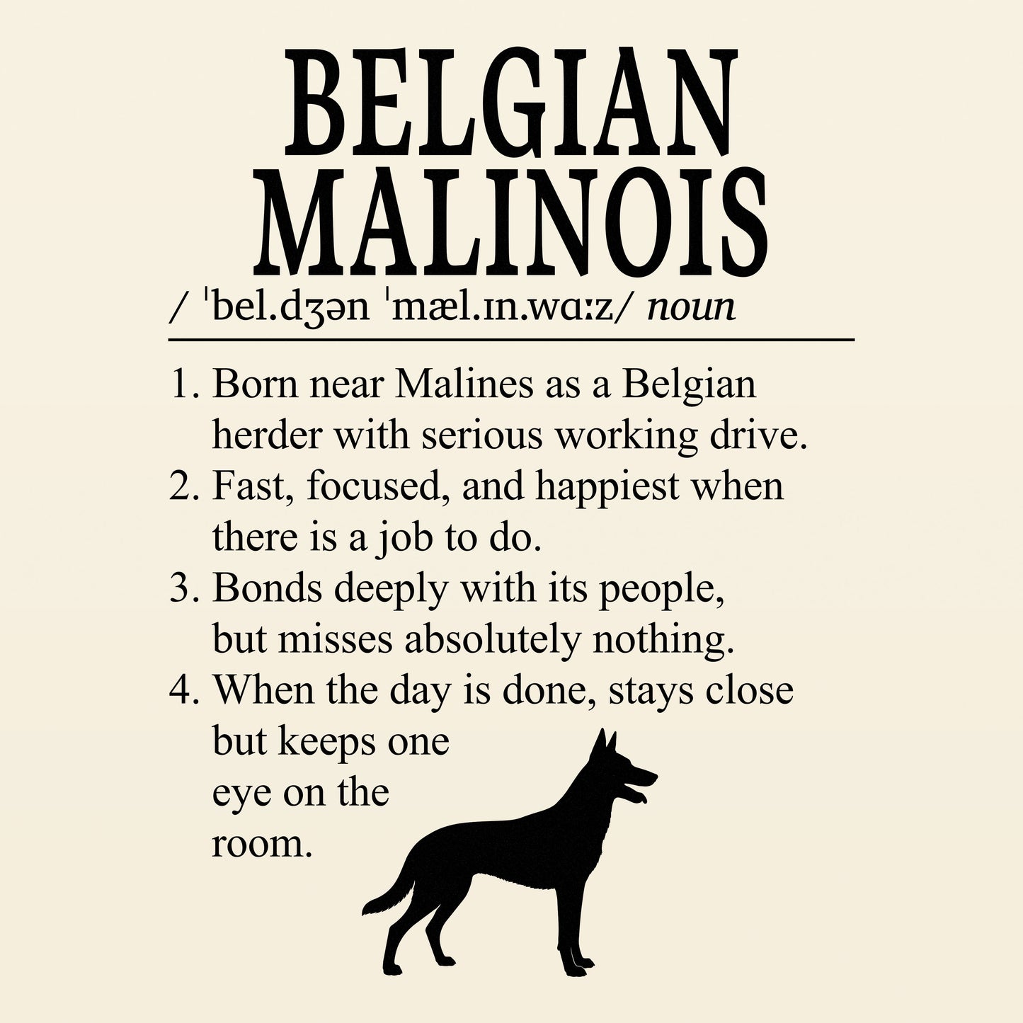 Belgian Malinois Definition T-Shirt Dictionary Dogs Collection