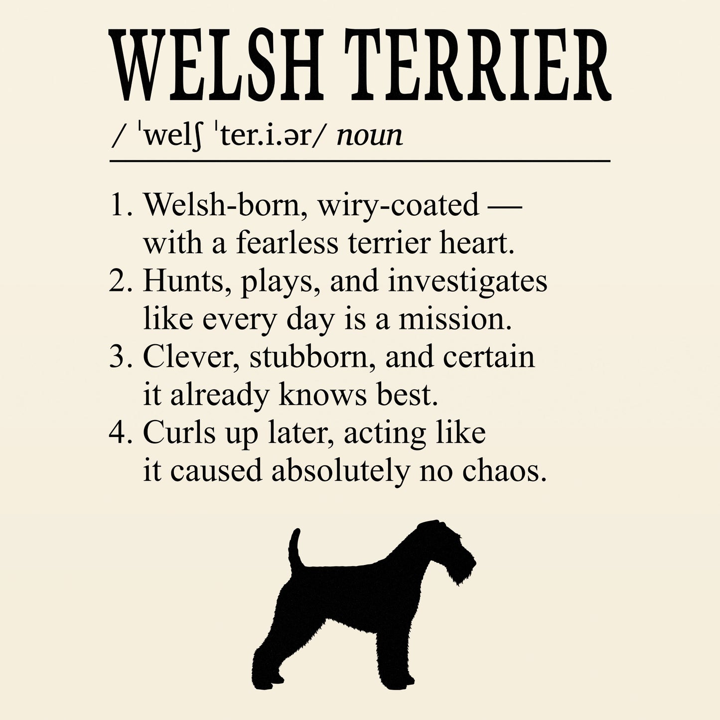 Welsh Terrier Definition T-Shirt Dictionary Dogs Collection