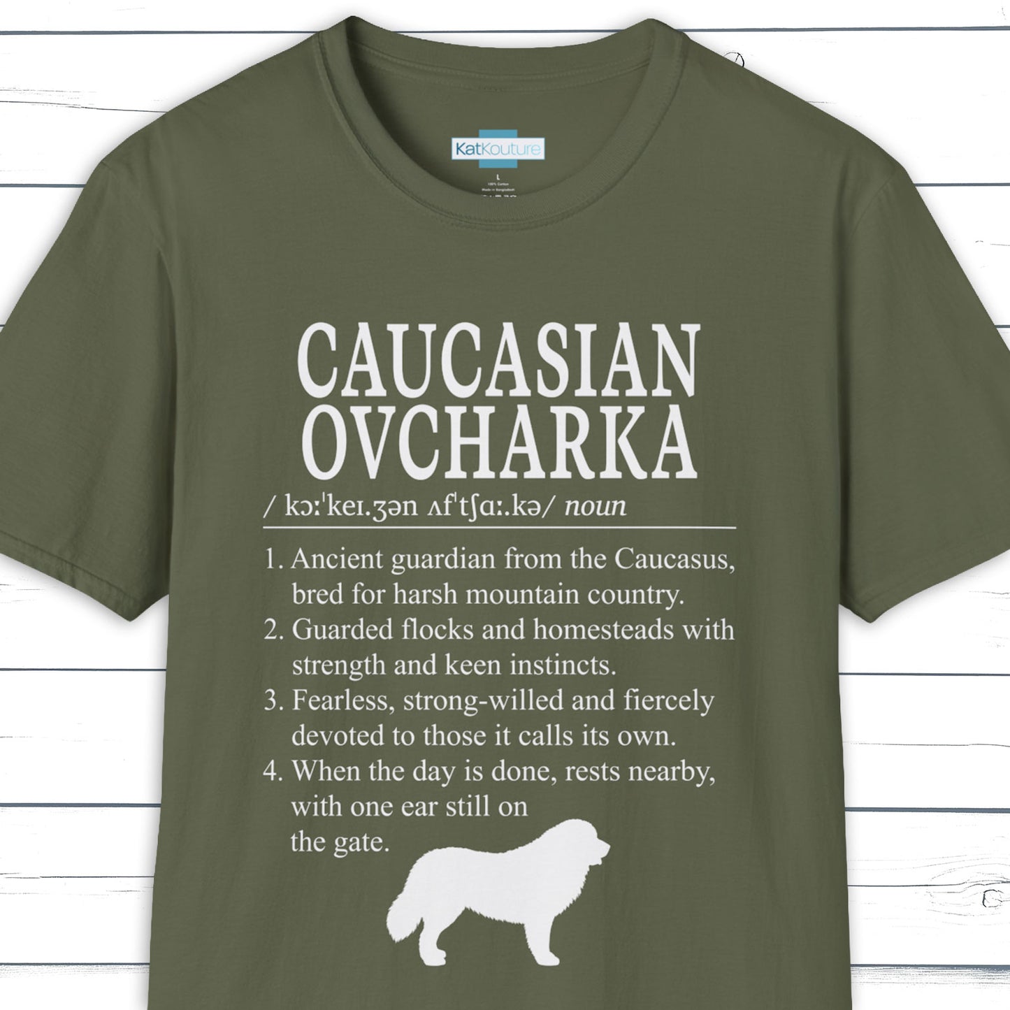 Caucasian Ovcharka Definition T-Shirt Dictionary Dogs Collection