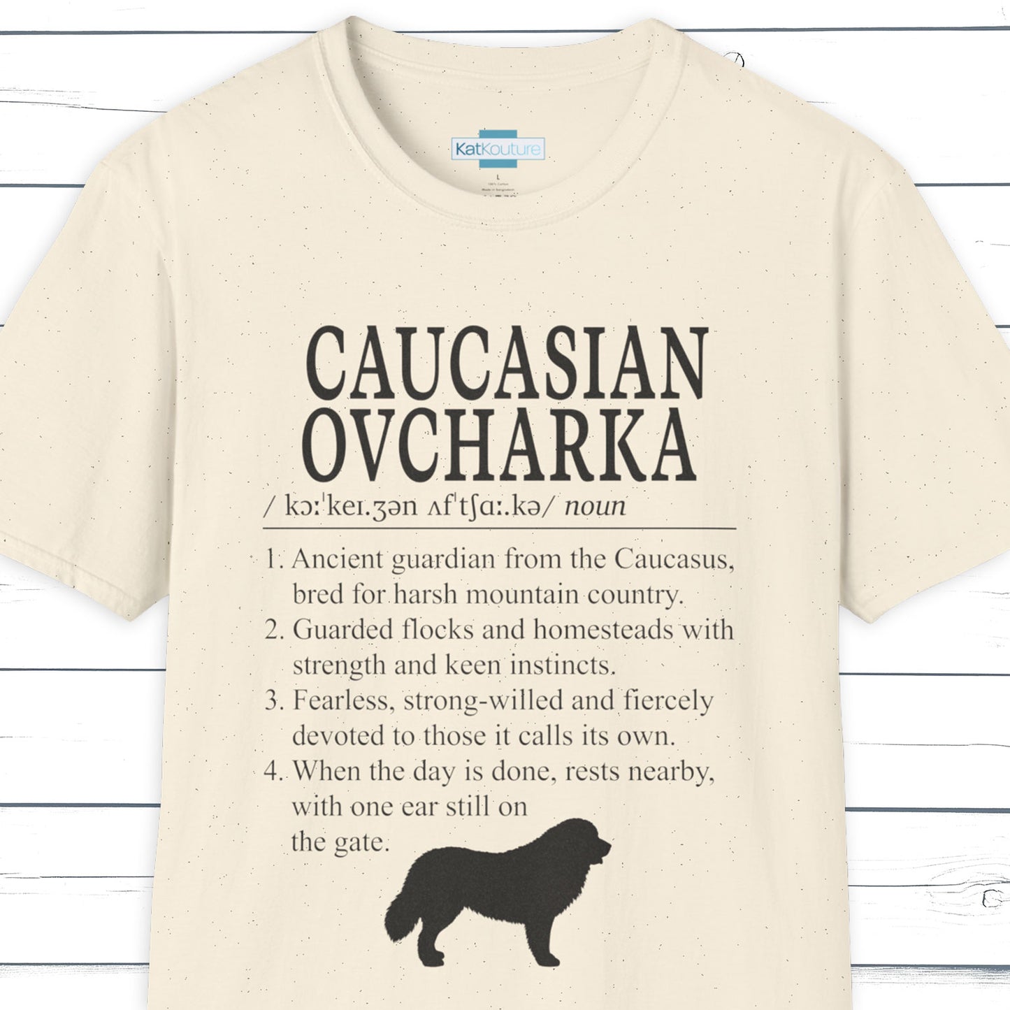 Caucasian Ovcharka Definition T-Shirt Dictionary Dogs Collection