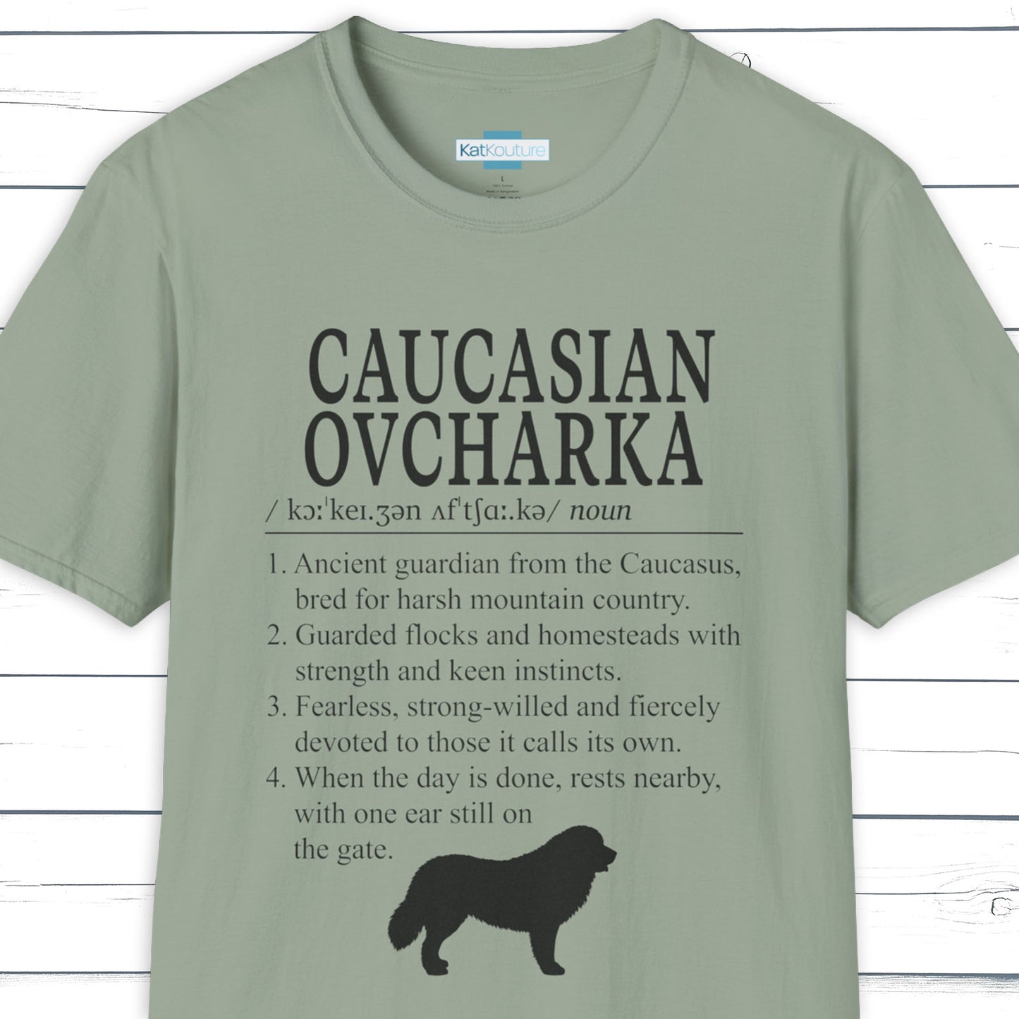 Caucasian Ovcharka Definition T-Shirt Dictionary Dogs Collection