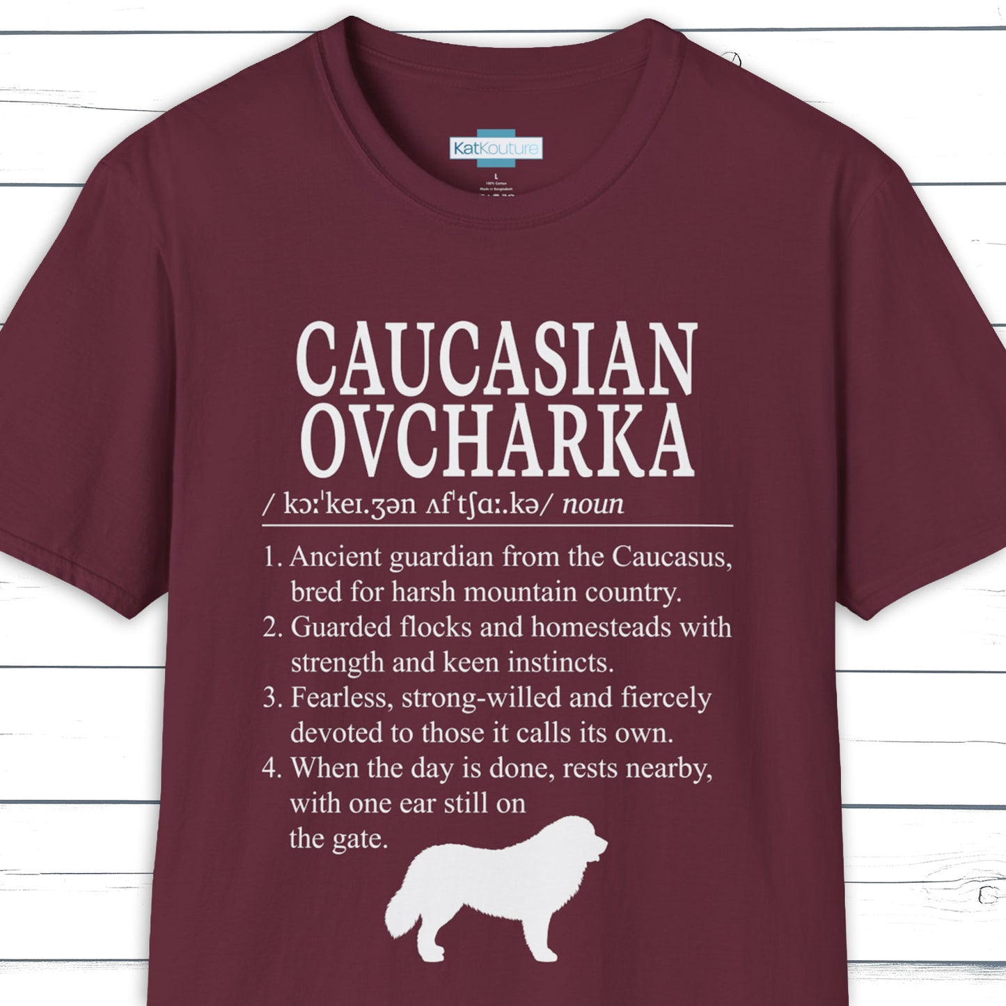 Caucasian Ovcharka Definition T-Shirt Dictionary Dogs Collection