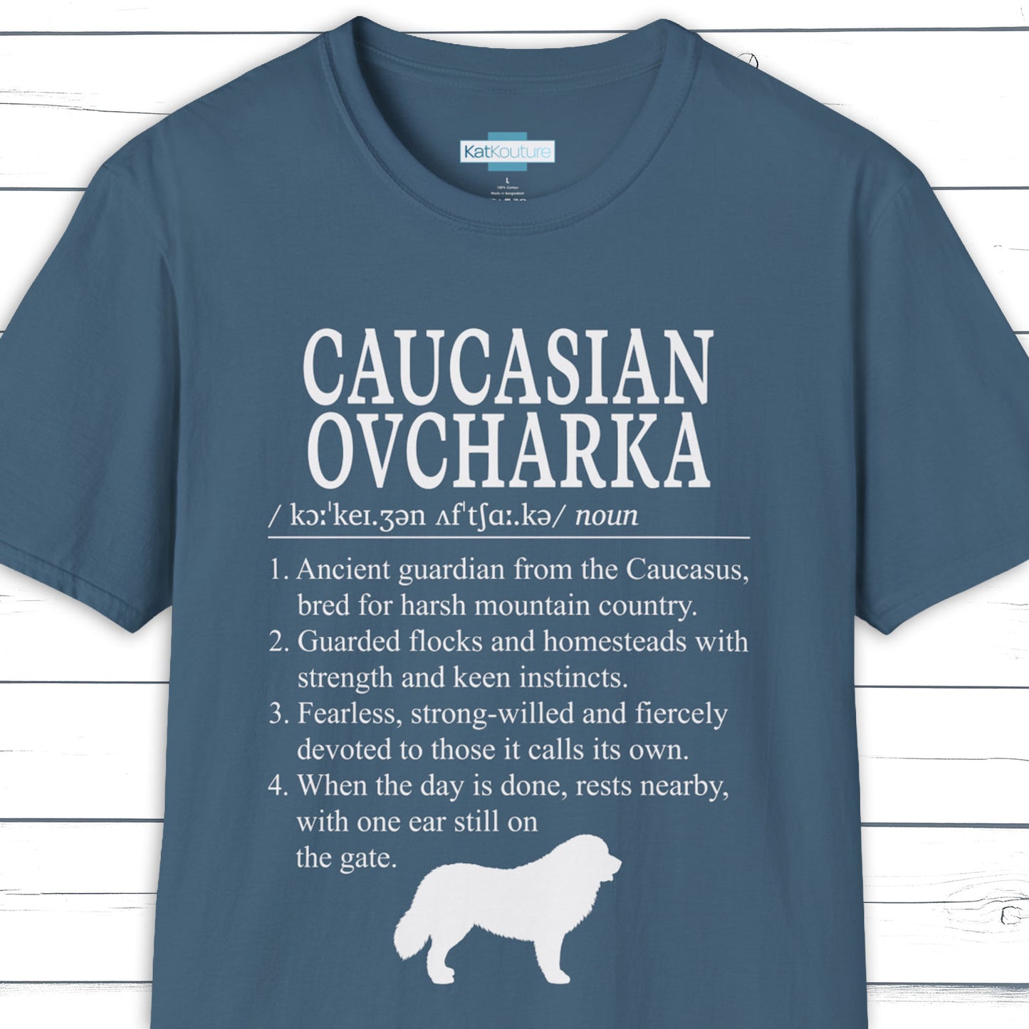 Caucasian Ovcharka Definition T-Shirt Dictionary Dogs Collection