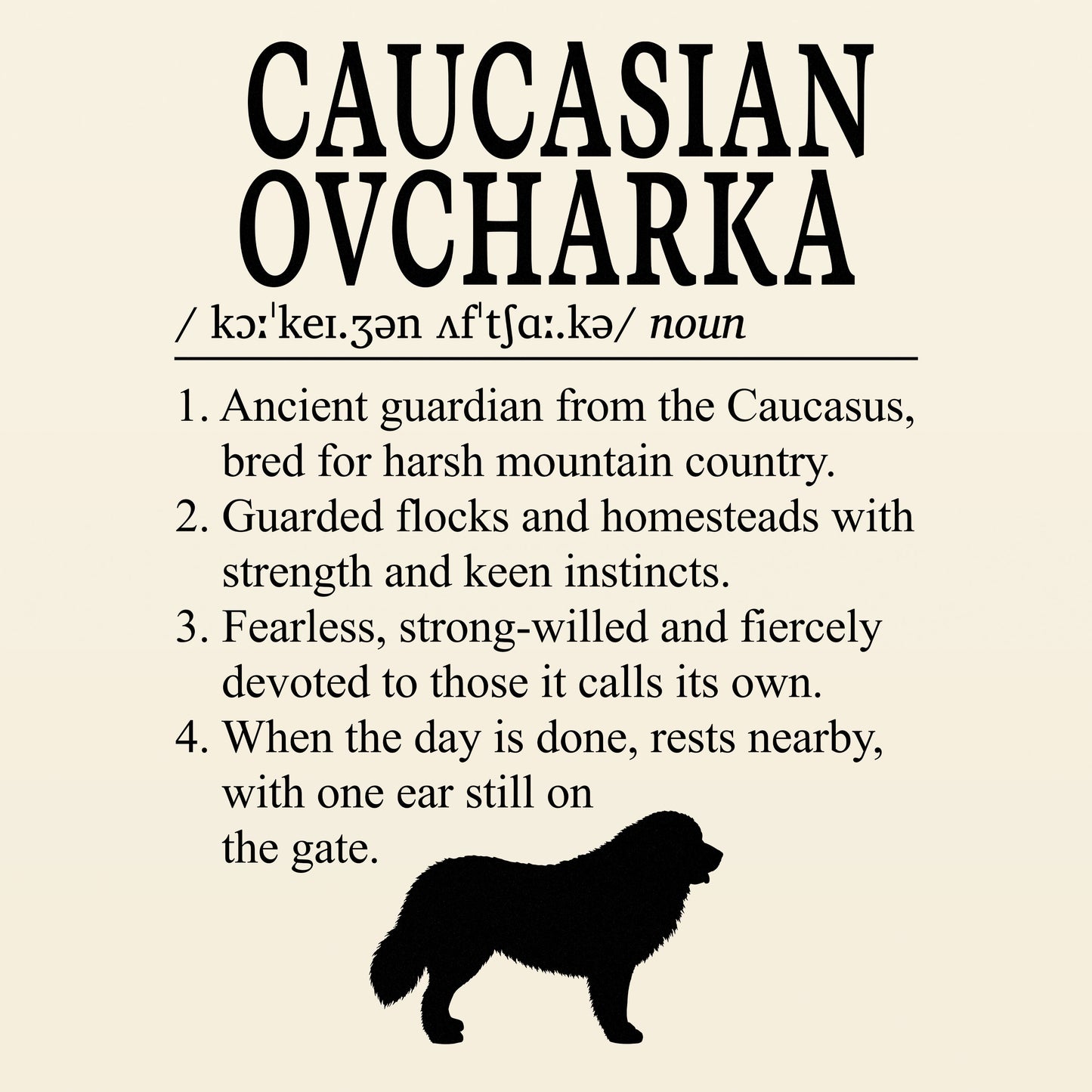 Caucasian Ovcharka Definition T-Shirt Dictionary Dogs Collection