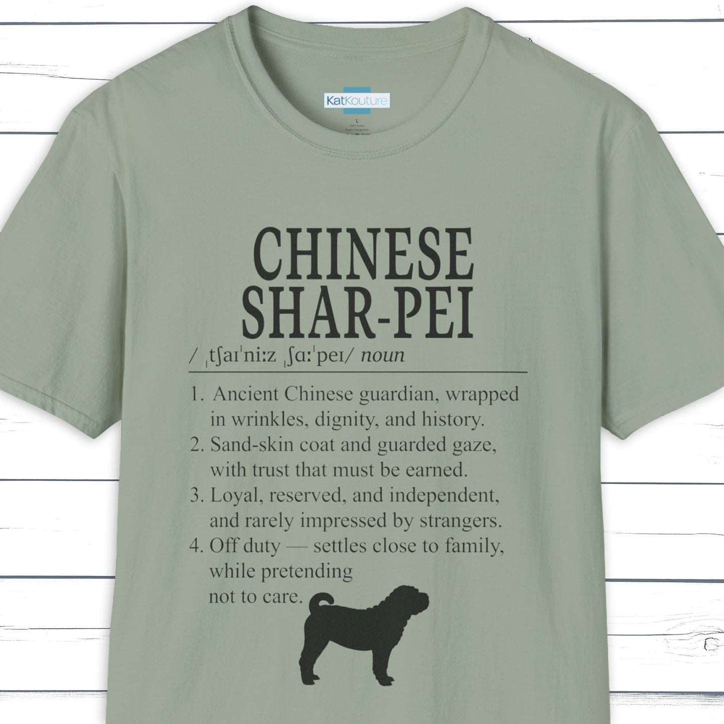 Chinese Shar-Pei Definition T-Shirt Dictionary Dogs Collection