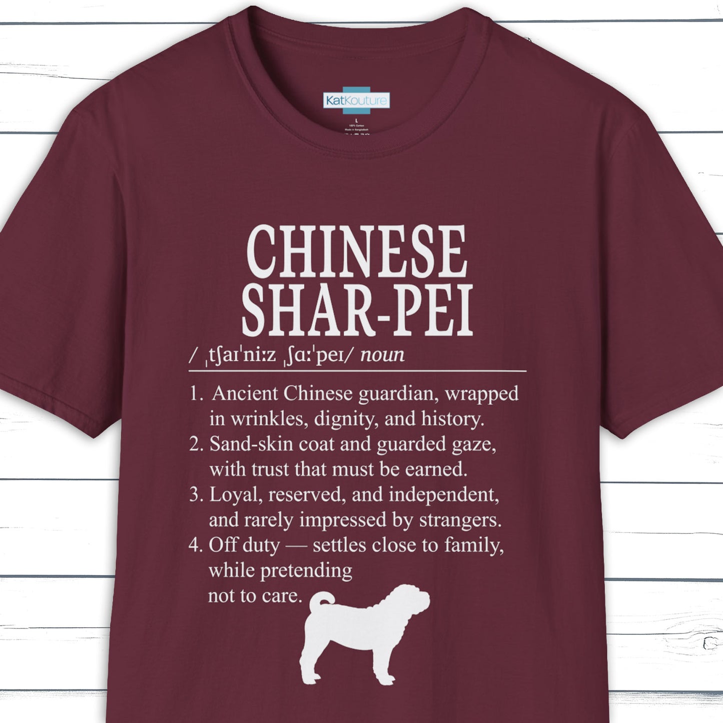 Chinese Shar-Pei Definition T-Shirt Dictionary Dogs Collection