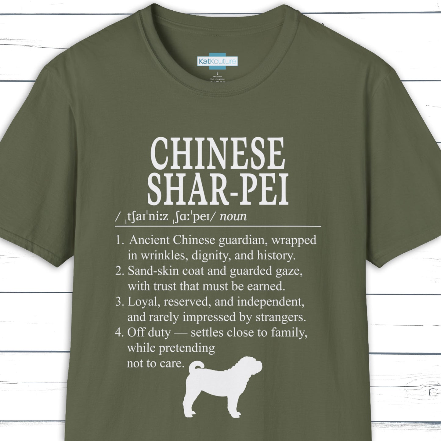 Chinese Shar-Pei Definition T-Shirt Dictionary Dogs Collection