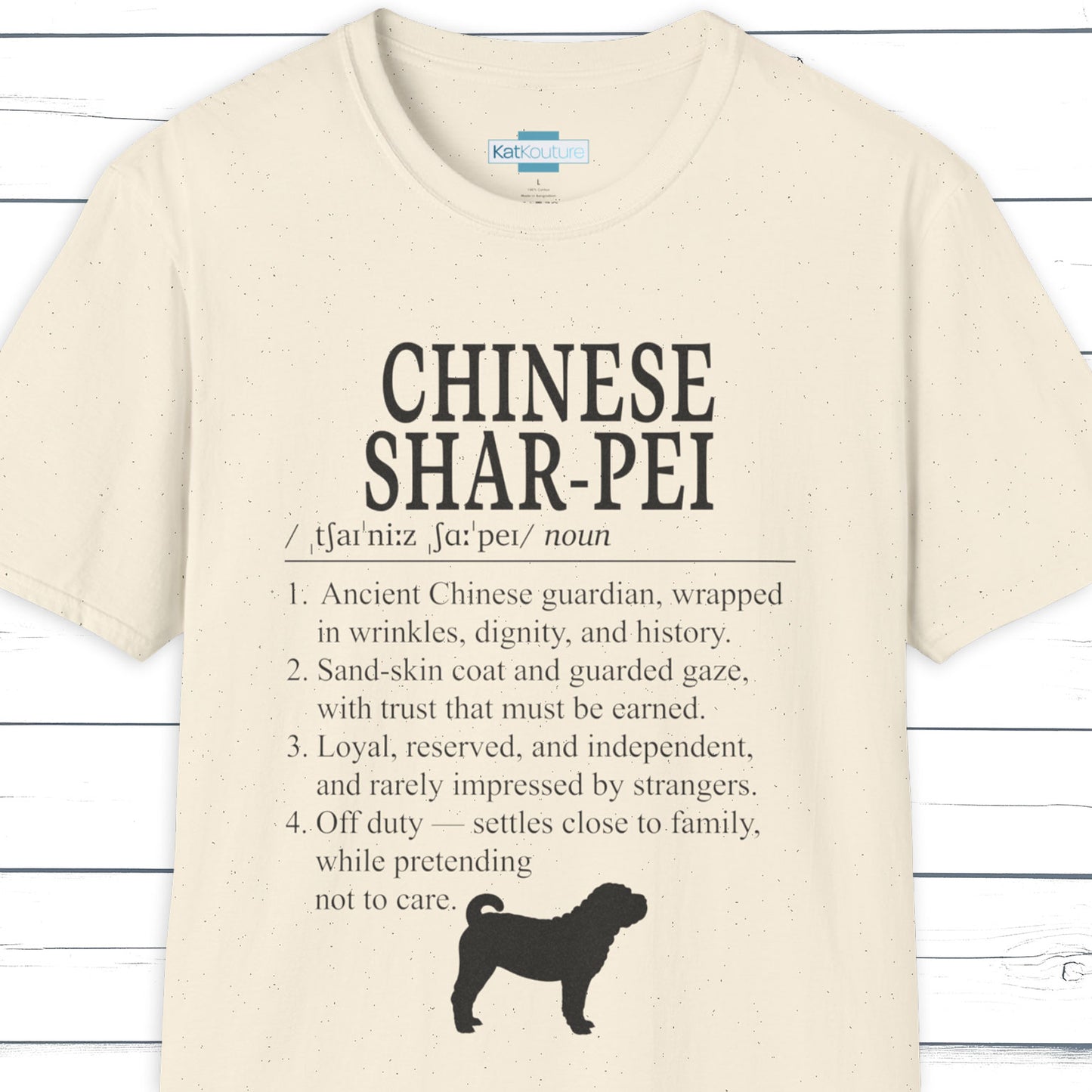 Chinese Shar-Pei Definition T-Shirt Dictionary Dogs Collection