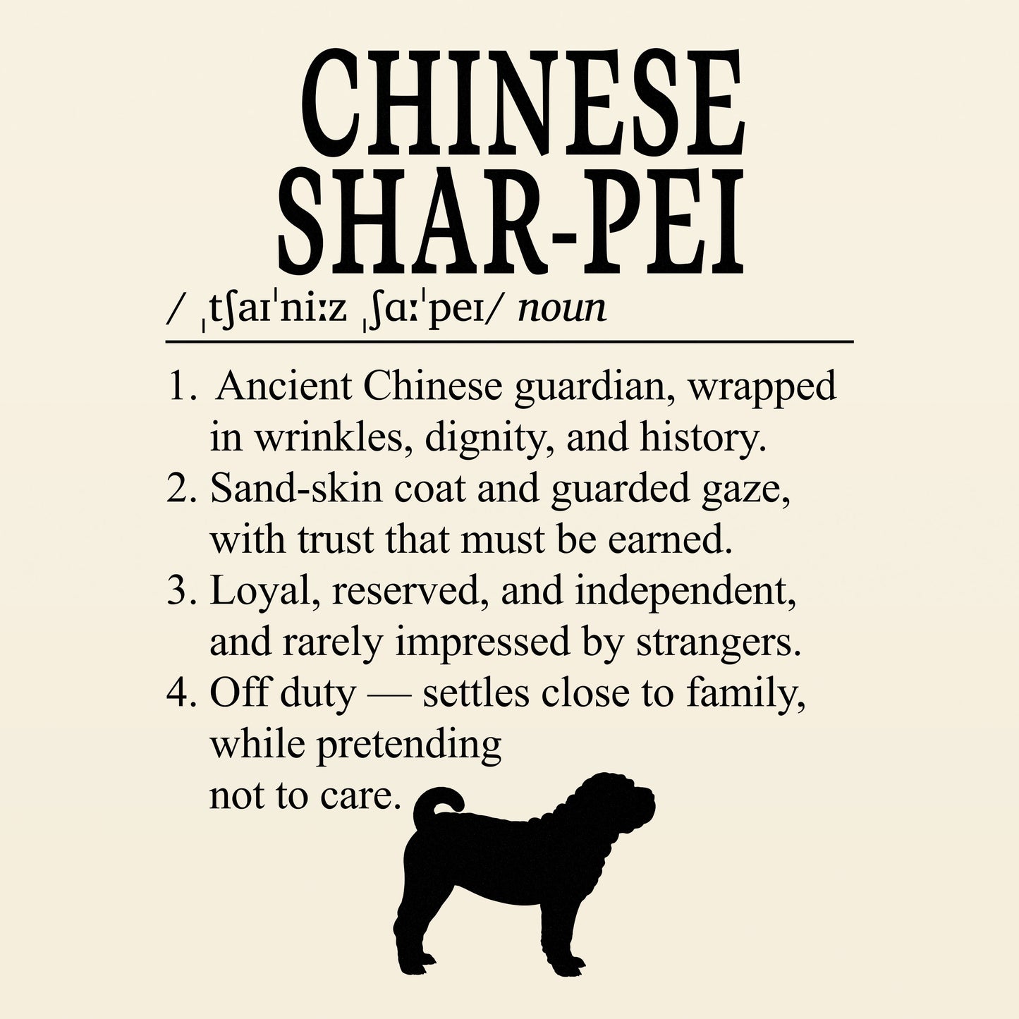 Chinese Shar-Pei Definition T-Shirt Dictionary Dogs Collection