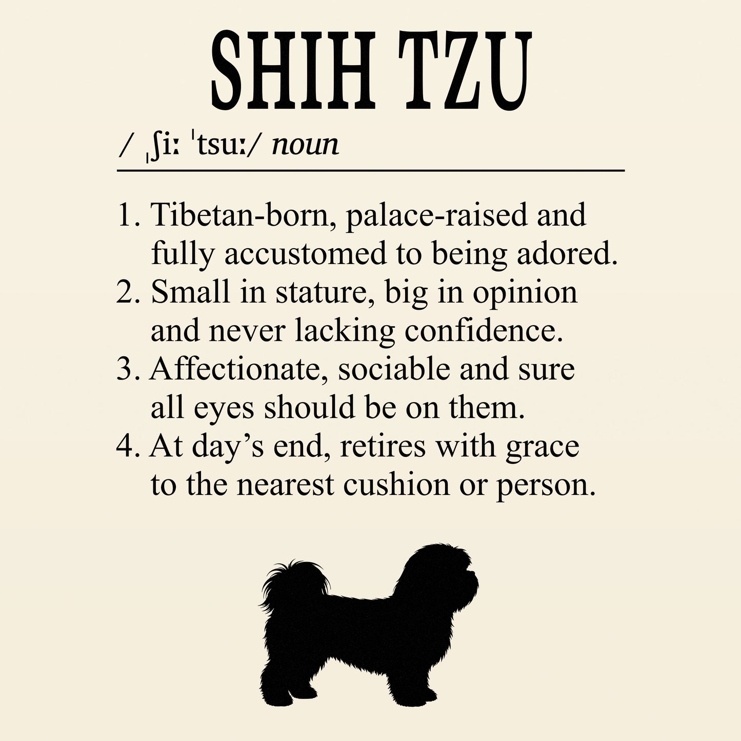 Shih Tzu Definition T-Shirt Dictionary Dogs Collection