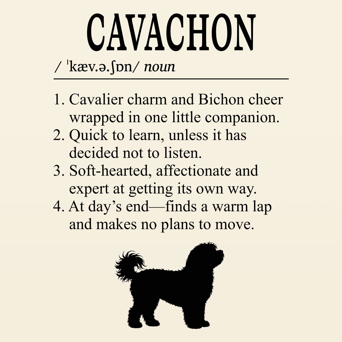 Cavachon Definition T-Shirt Dictionary Dogs Collection