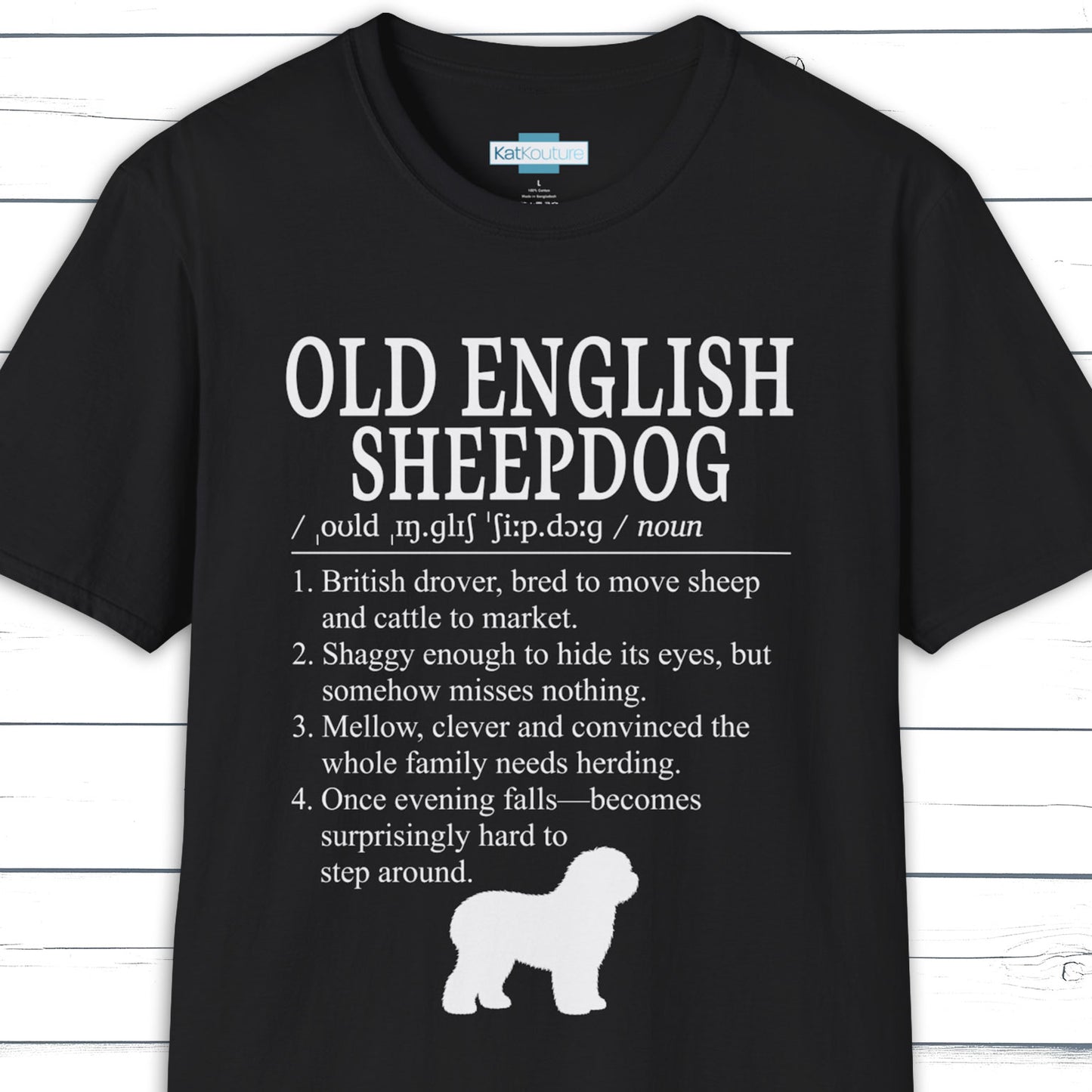 Old English Sheepdog Definition T-Shirt Dictionary Dogs Collection