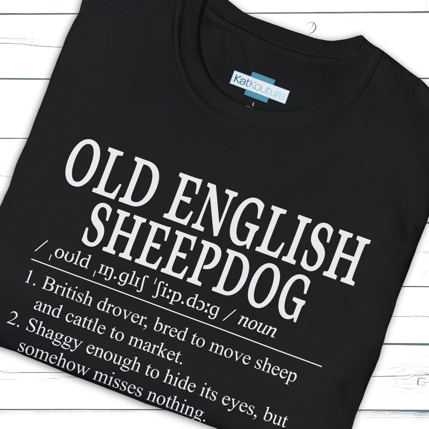 Old English Sheepdog Definition T-Shirt Dictionary Dogs Collection