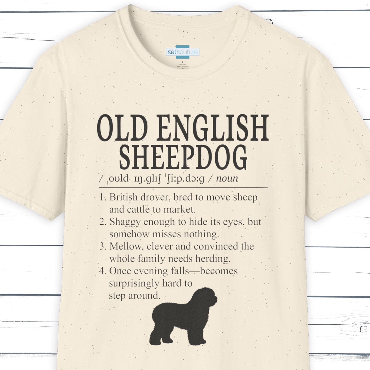 Old English Sheepdog Definition T-Shirt Dictionary Dogs Collection