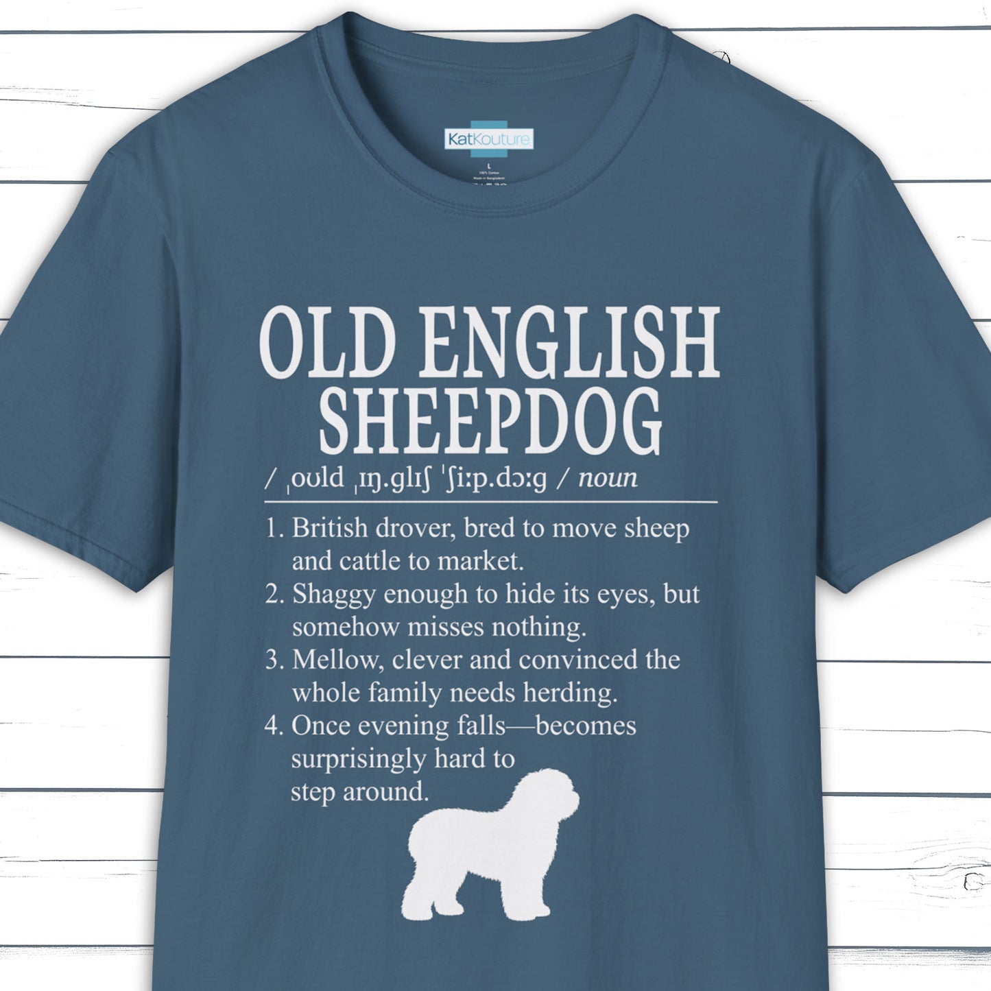 Old English Sheepdog Definition T-Shirt Dictionary Dogs Collection