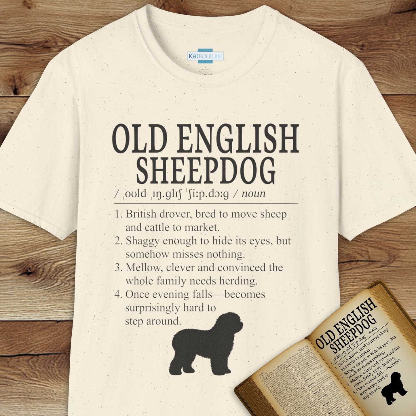 Old English Sheepdog Definition T-Shirt Dictionary Dogs Collection