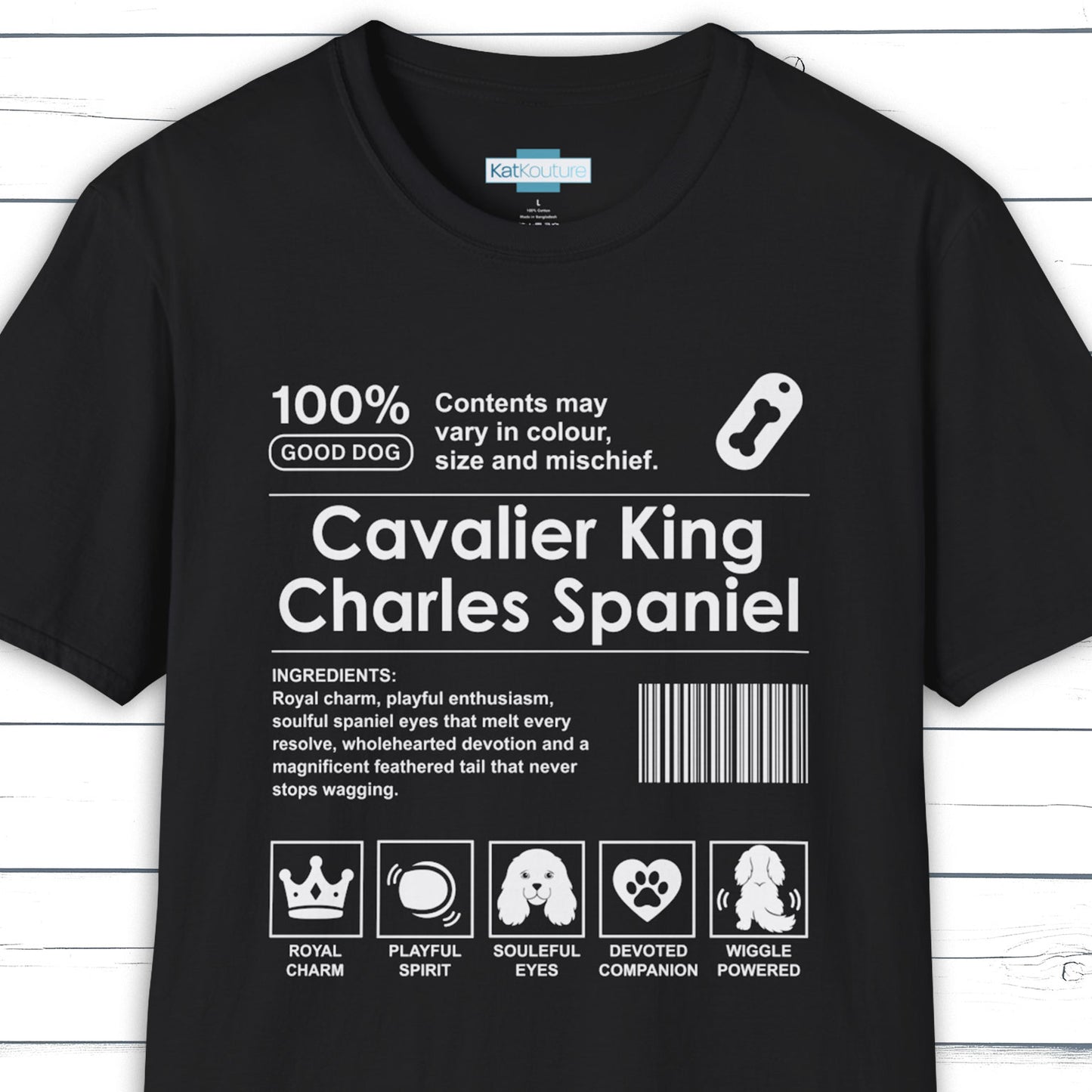 Cavalier King Charles Spaniel Label T-Shirt