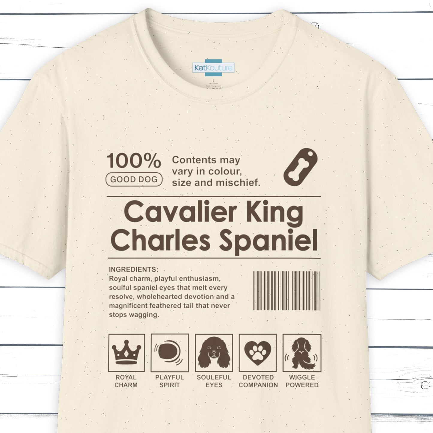 Cavalier King Charles Spaniel Label T-Shirt