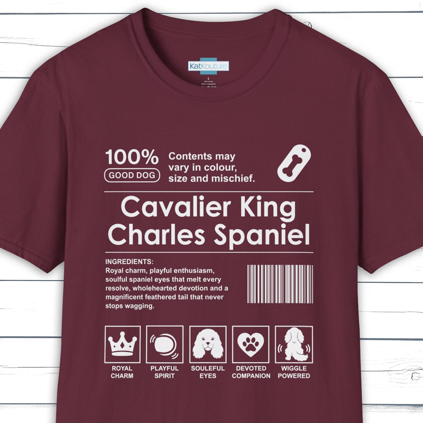 Cavalier King Charles Spaniel Label T-Shirt