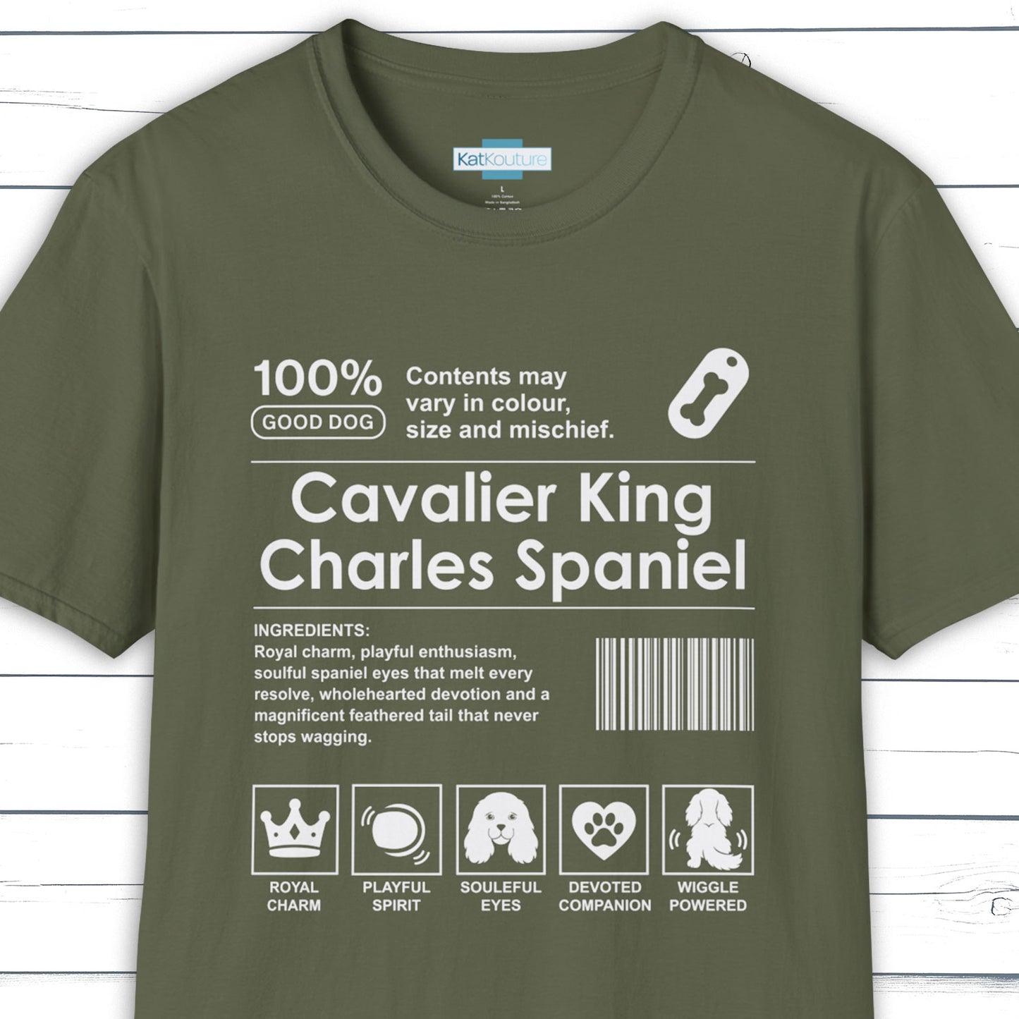 Cavalier King Charles Spaniel Label T-Shirt