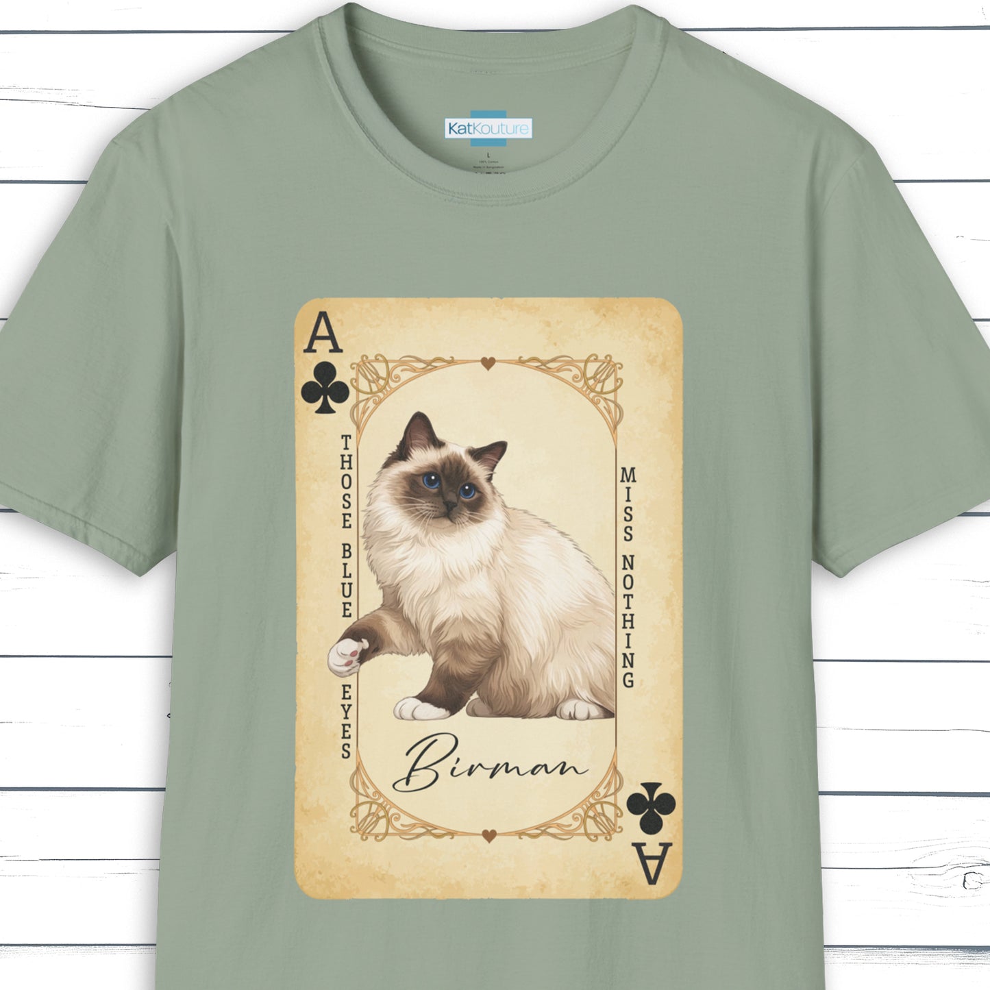 The Birman Ace – House of Cat Cards T-Shirt
