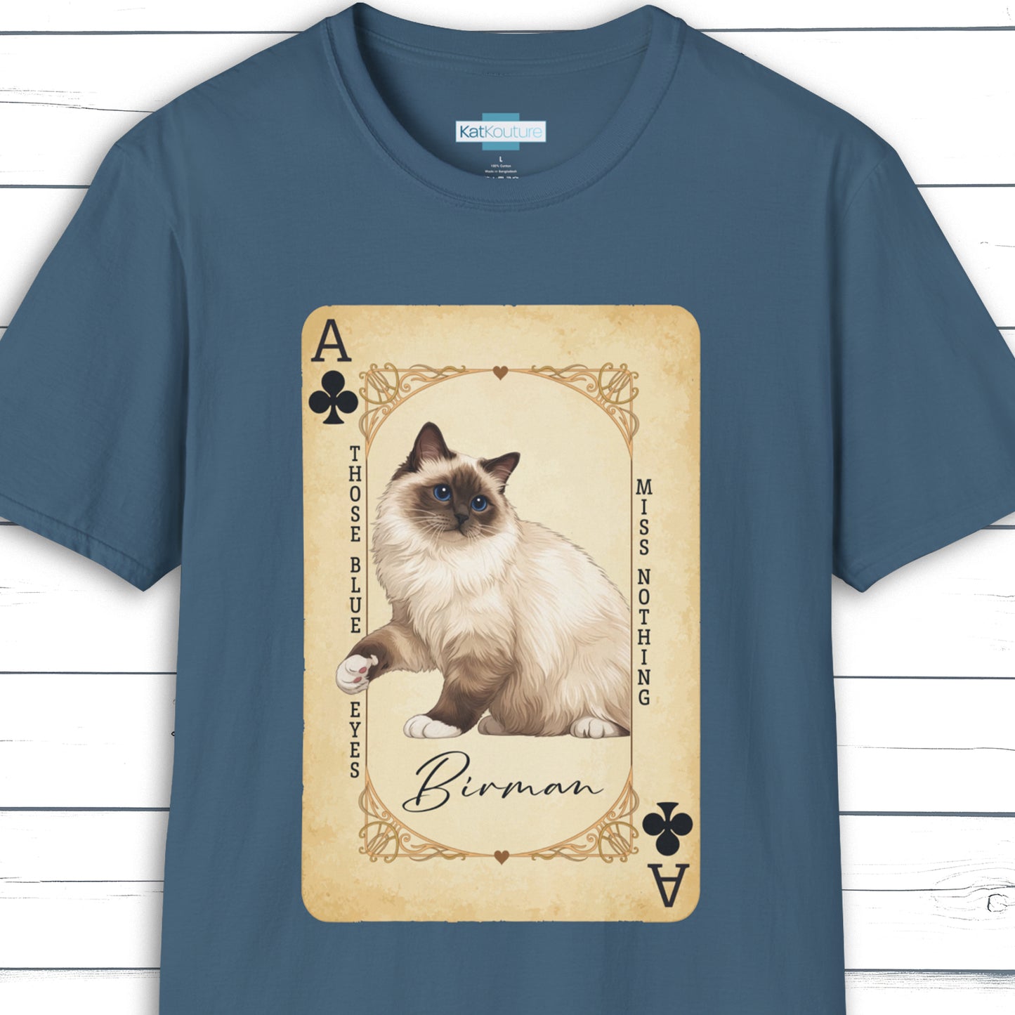 The Birman Ace – House of Cat Cards T-Shirt