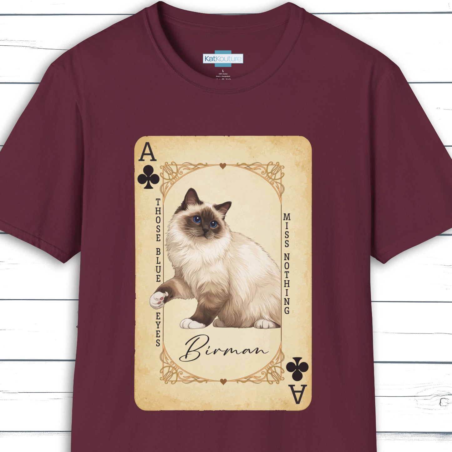 The Birman Ace – House of Cat Cards T-Shirt