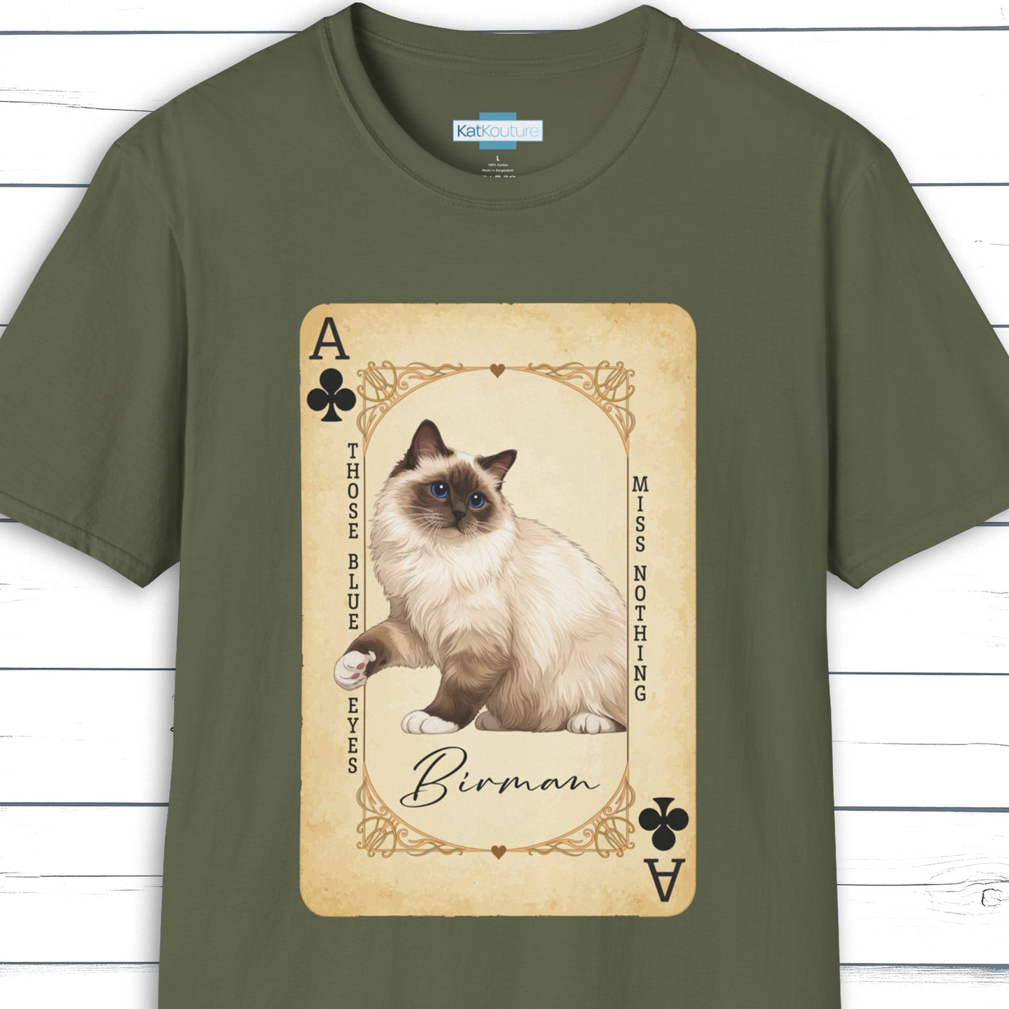 The Birman Ace – House of Cat Cards T-Shirt