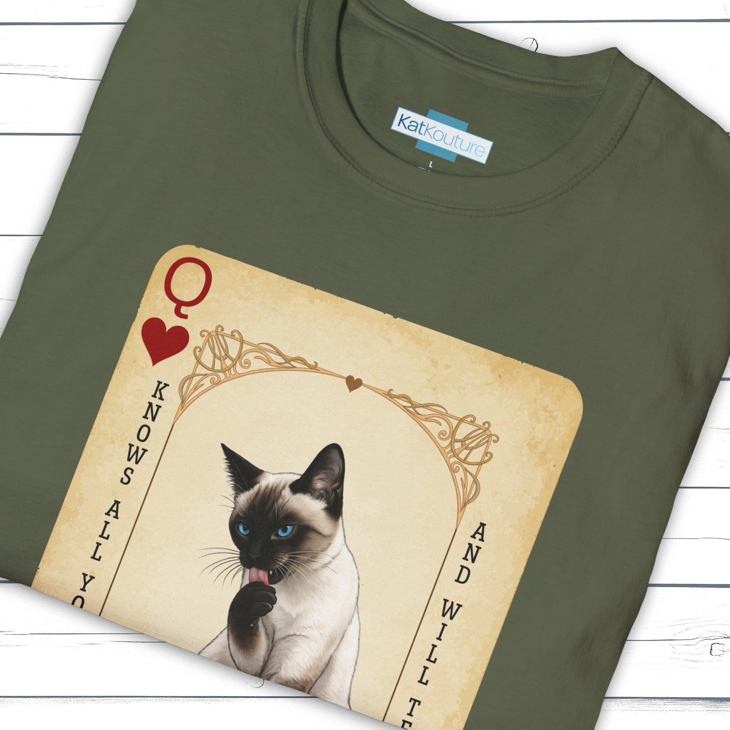 The Siamese Queen – House of Cat Cards T-Shirt