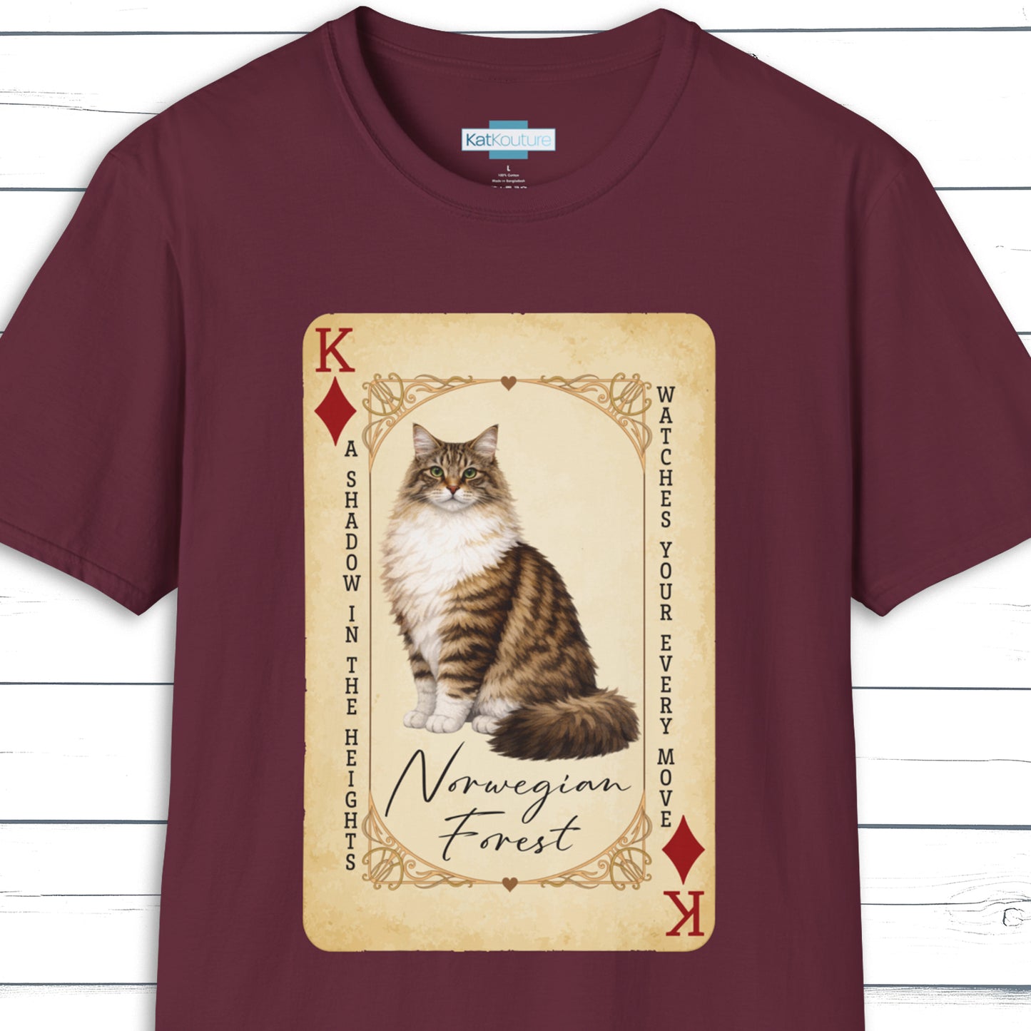 The Norwegian Forest King – House of Cat Cards T-Shirt