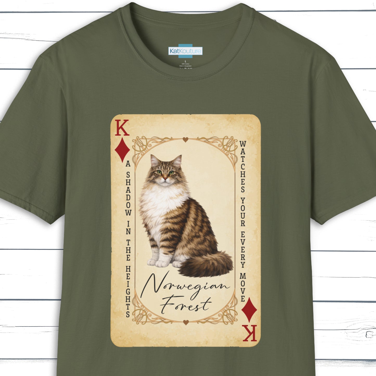 The Norwegian Forest King – House of Cat Cards T-Shirt