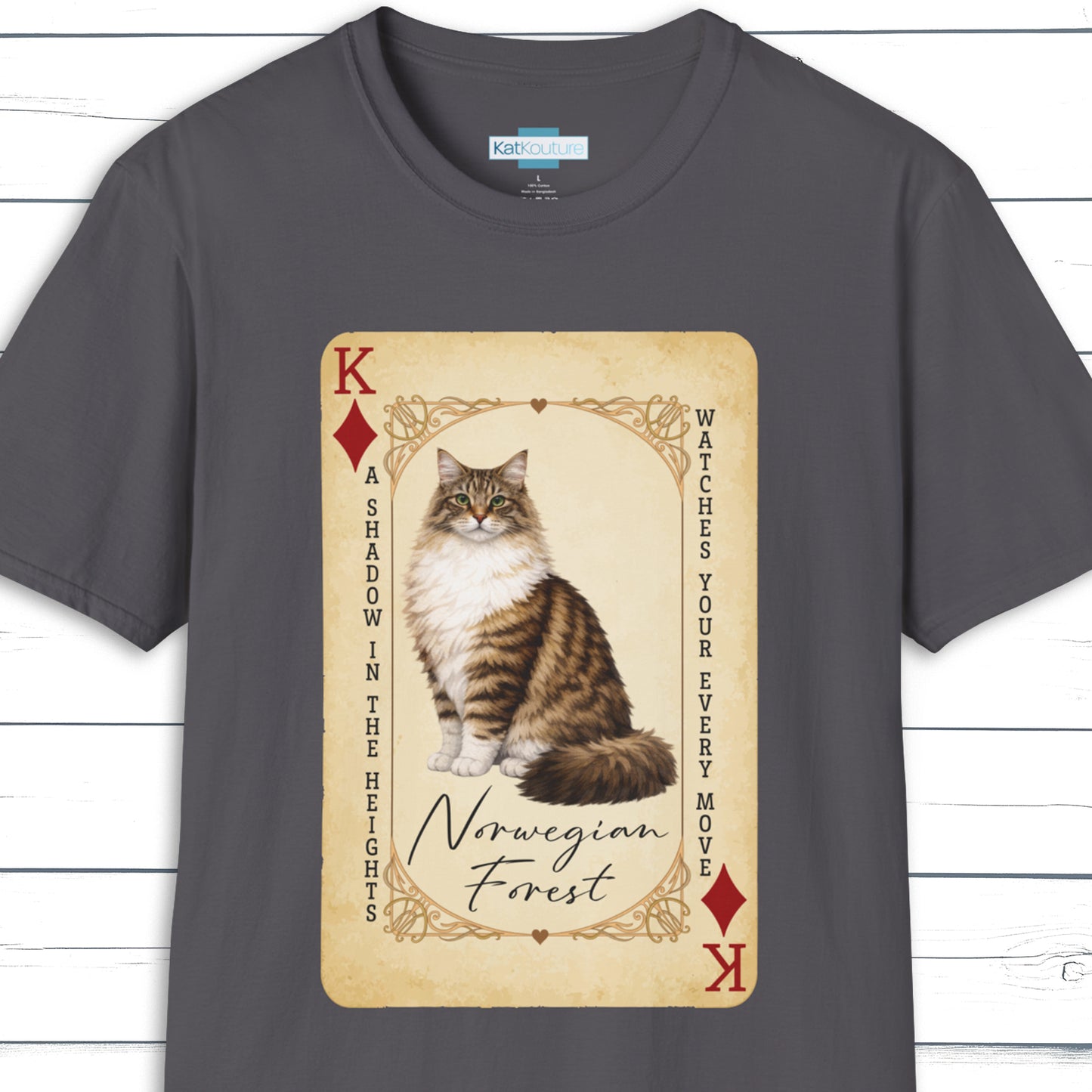 The Norwegian Forest King – House of Cat Cards T-Shirt