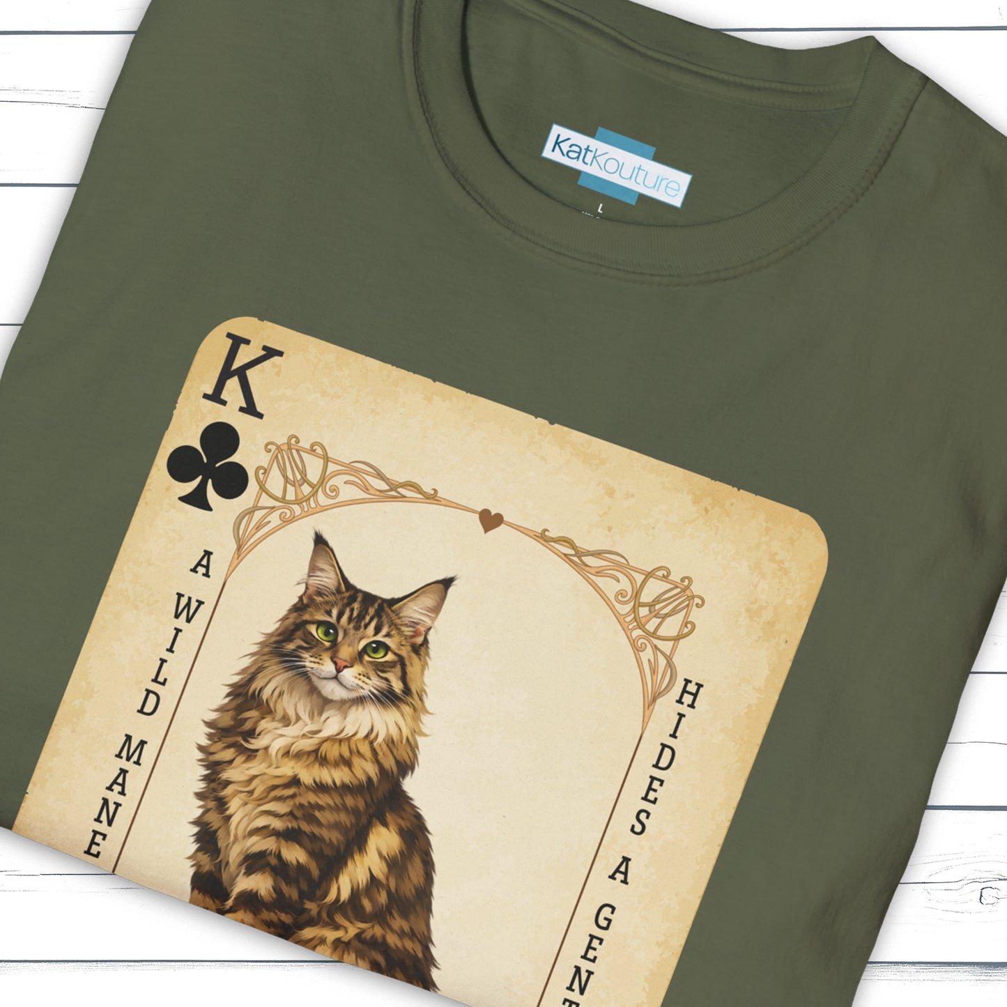 The Maine Coon King – House of Cat Cards T-Shirt