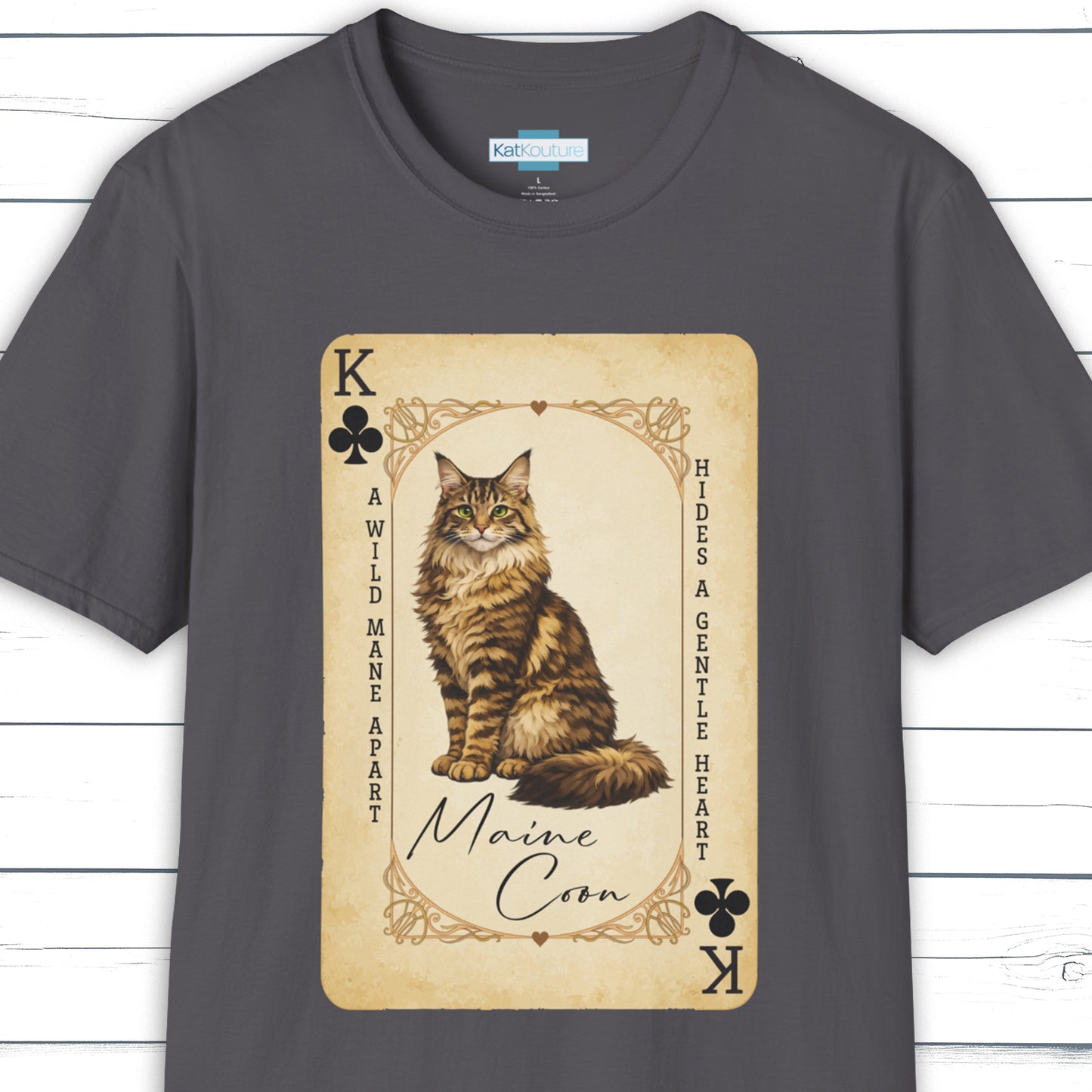 The Maine Coon King – House of Cat Cards T-Shirt