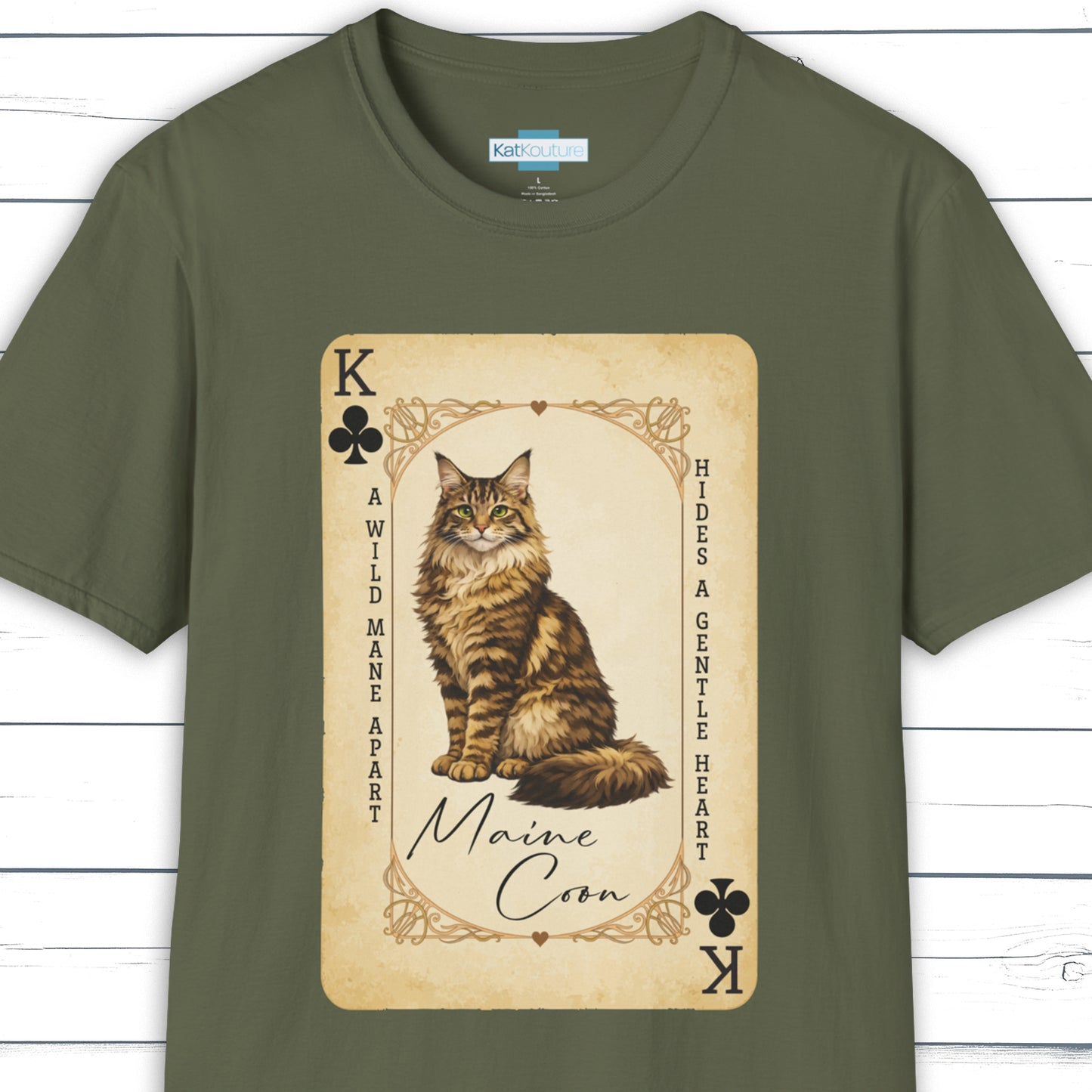 The Maine Coon King – House of Cat Cards T-Shirt