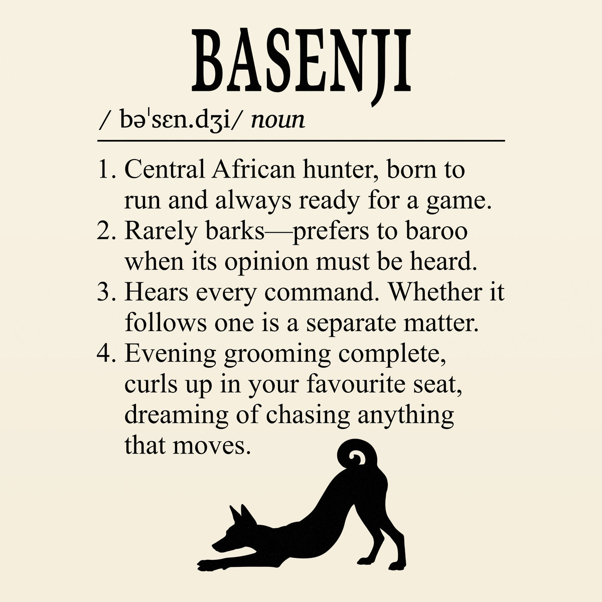 Basenji Definition T-Shirt Dictionary Dogs Collection