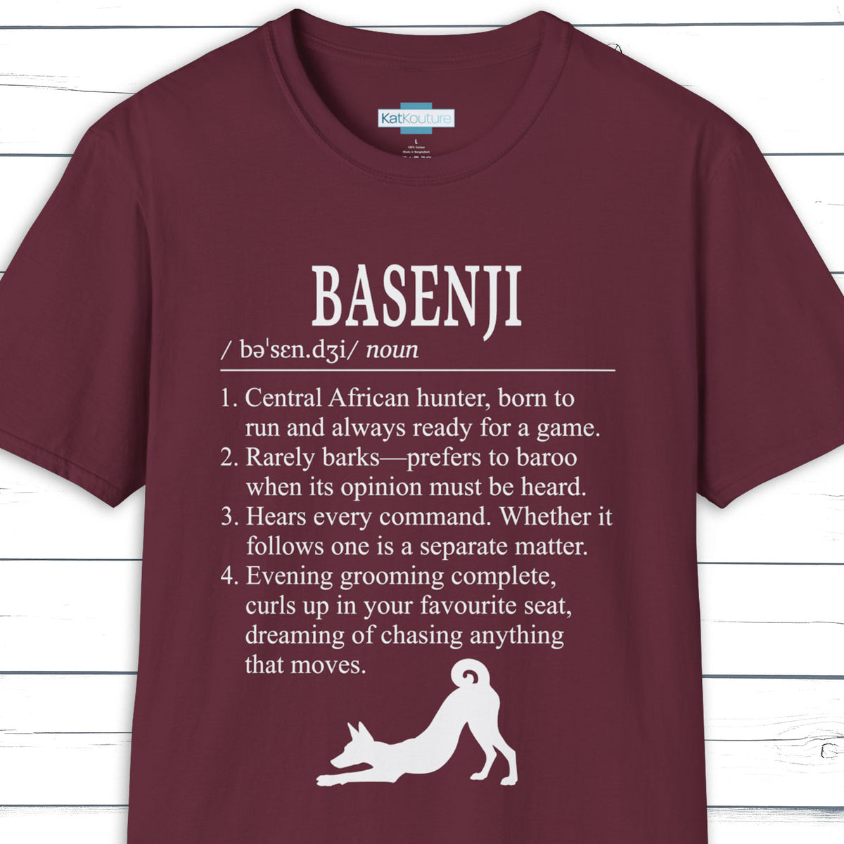 Basenji Definition T-Shirt Dictionary Dogs Collection