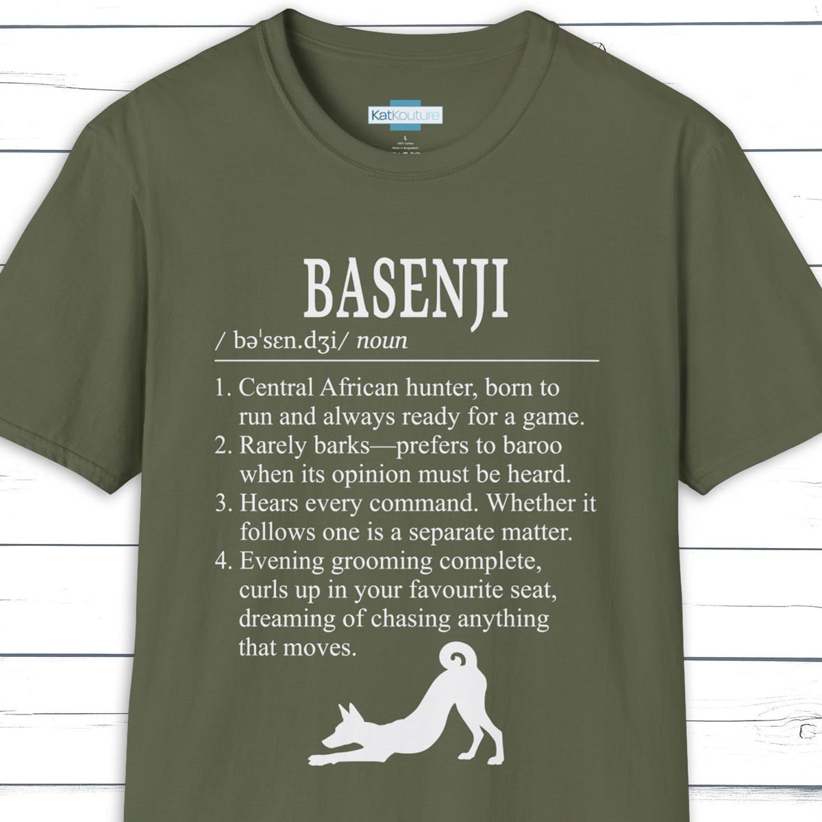 Basenji Definition T-Shirt Dictionary Dogs Collection