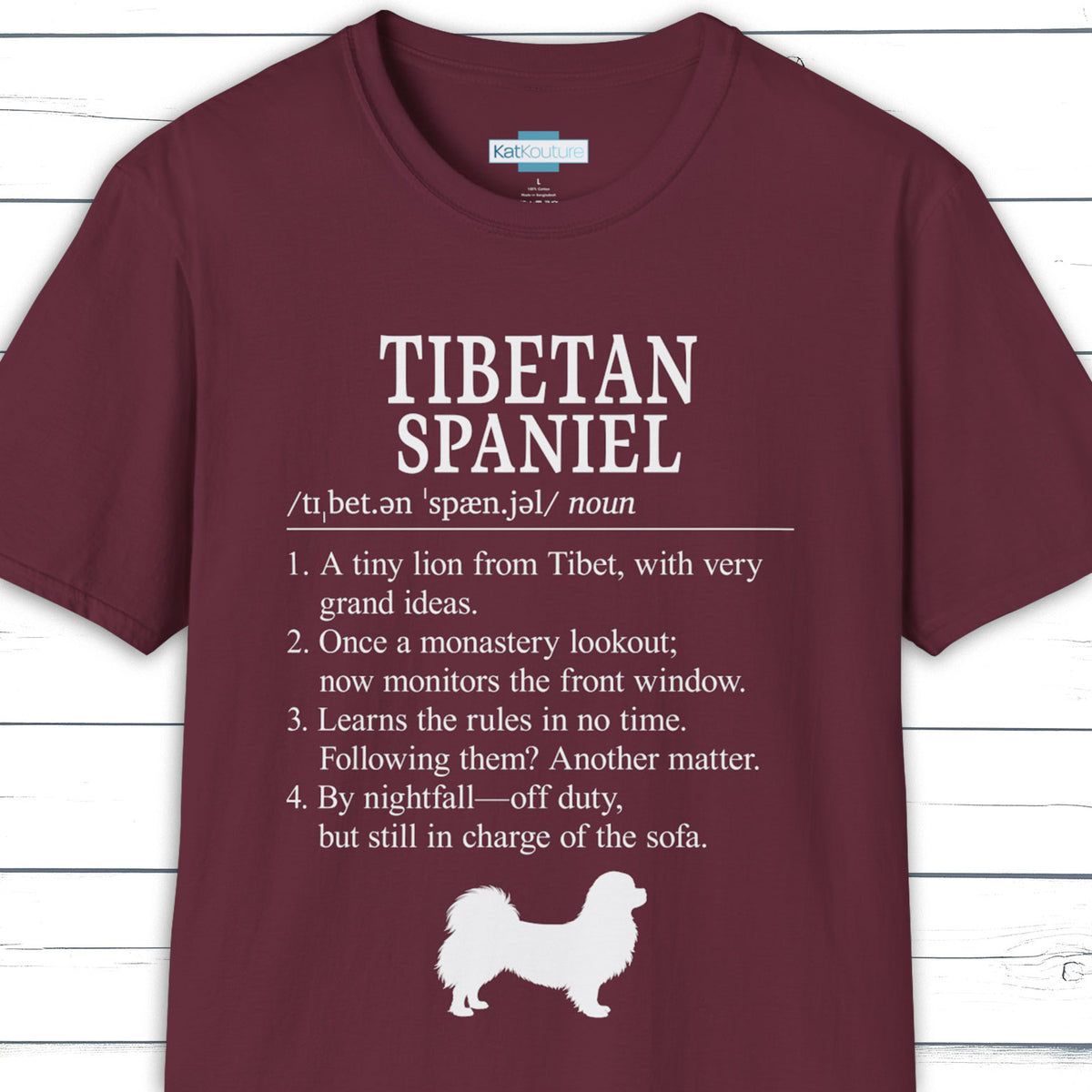 Tibetan Spaniel Definition T-Shirt Dictionary Dogs Collection