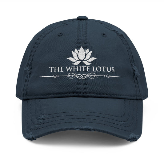 Embroidered Baseball Cap The White Lotus  Distressed  Beach Resort Apparel