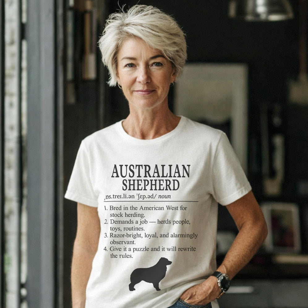 Australian Shepherd Definition T-Shirt Dictionary Dogs Collection