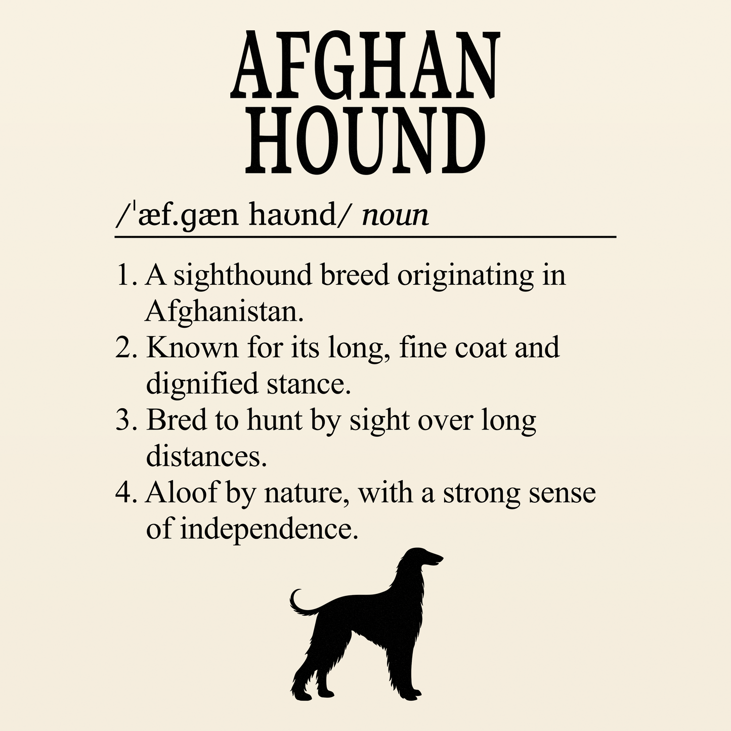 Afghan Hound Definition T-Shirt Dictionary Dogs Collection