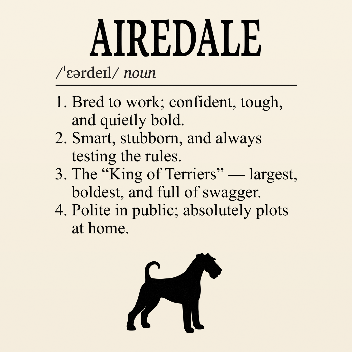 Airedale Terrier Definition T-Shirt Dictionary Dogs Collection