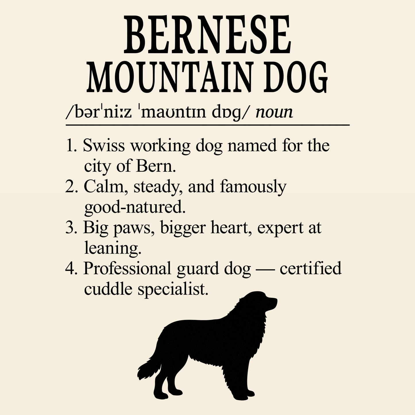 Bernese Mountain Dog Definition T-Shirt Dictionary Dogs Collection