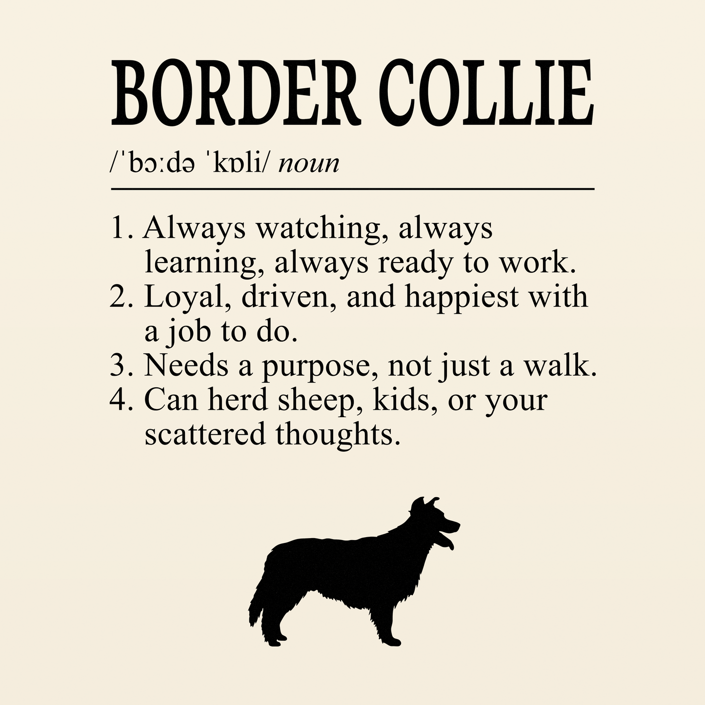 Border Collie Definition T-Shirt Dictionary Dogs Collection