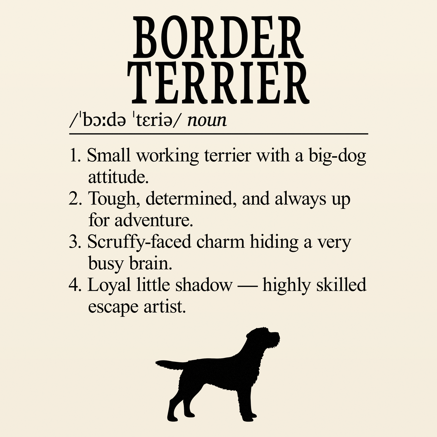 Border Terrier Definition T-Shirt Dictionary Dogs Collection