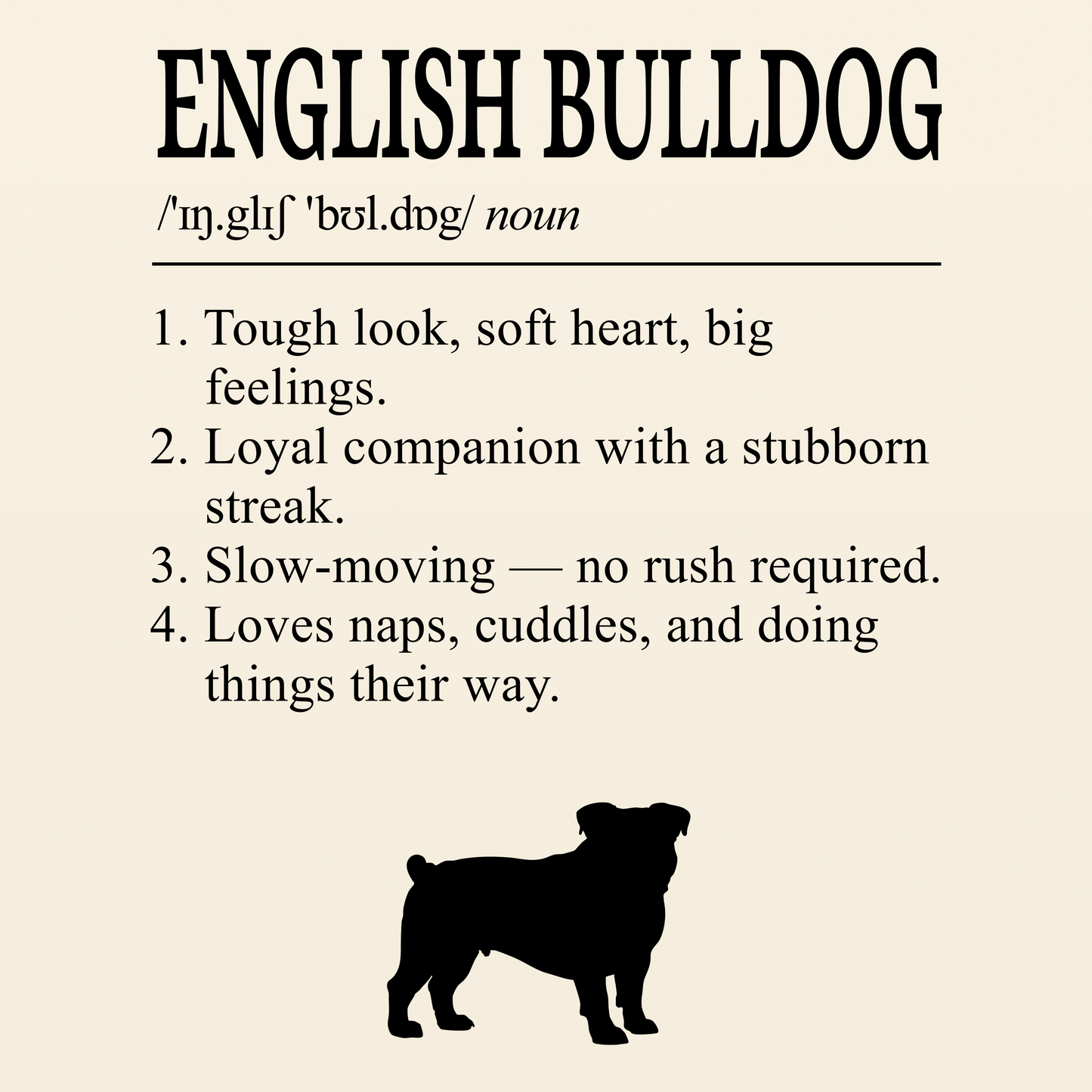 English Bulldog Definition T-Shirt Dictionary Dogs Collection