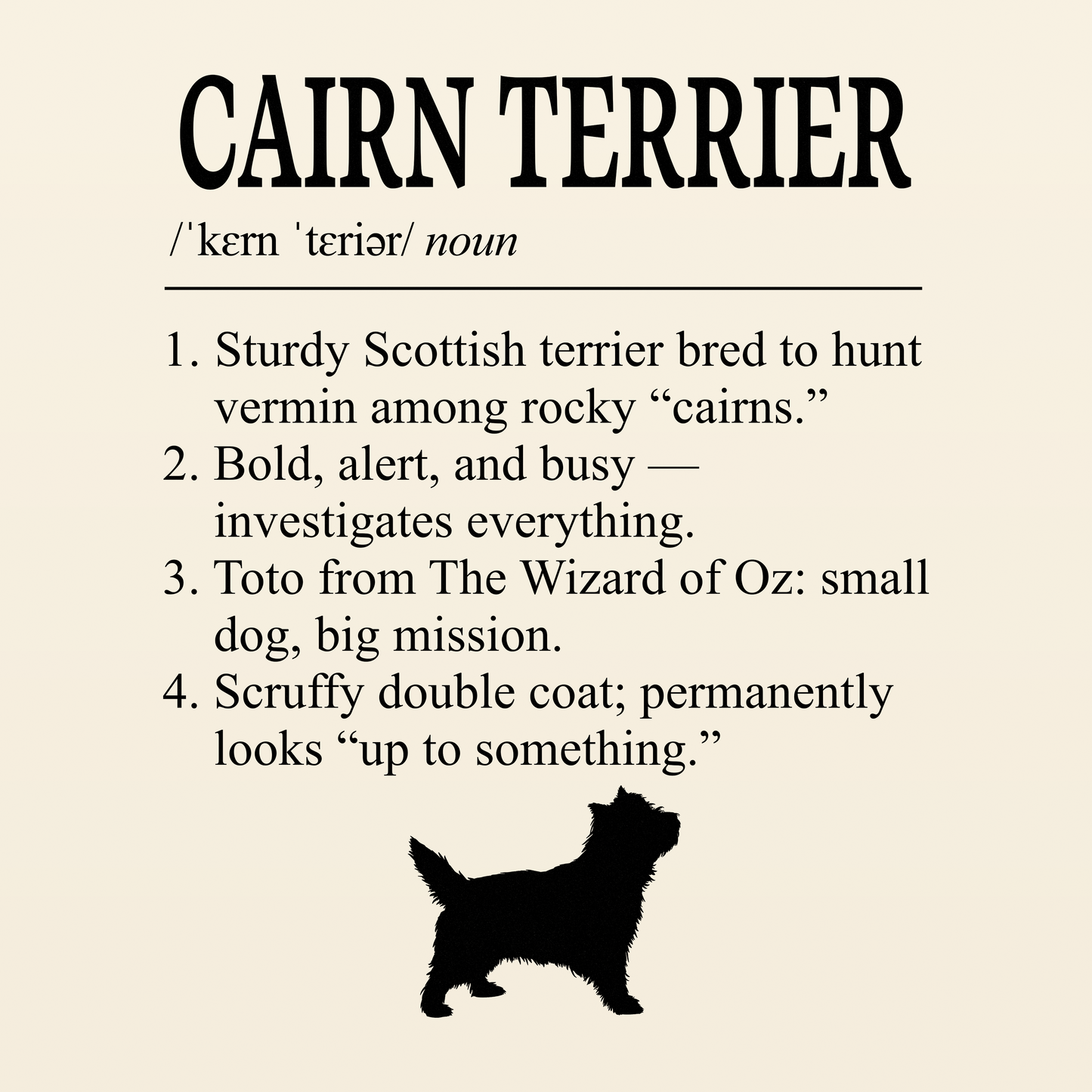 Cairn Terrier Definition T-Shirt Dictionary Dogs Collection