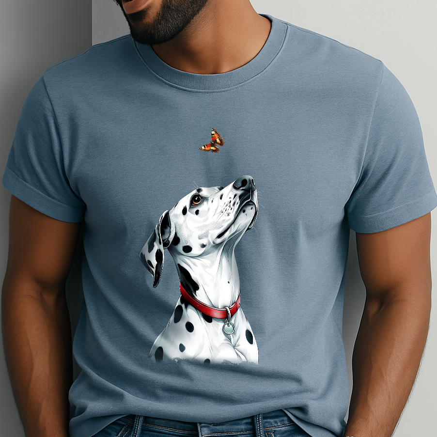 Playful Encounter: Dalmatian & Butterfly T-Shirt