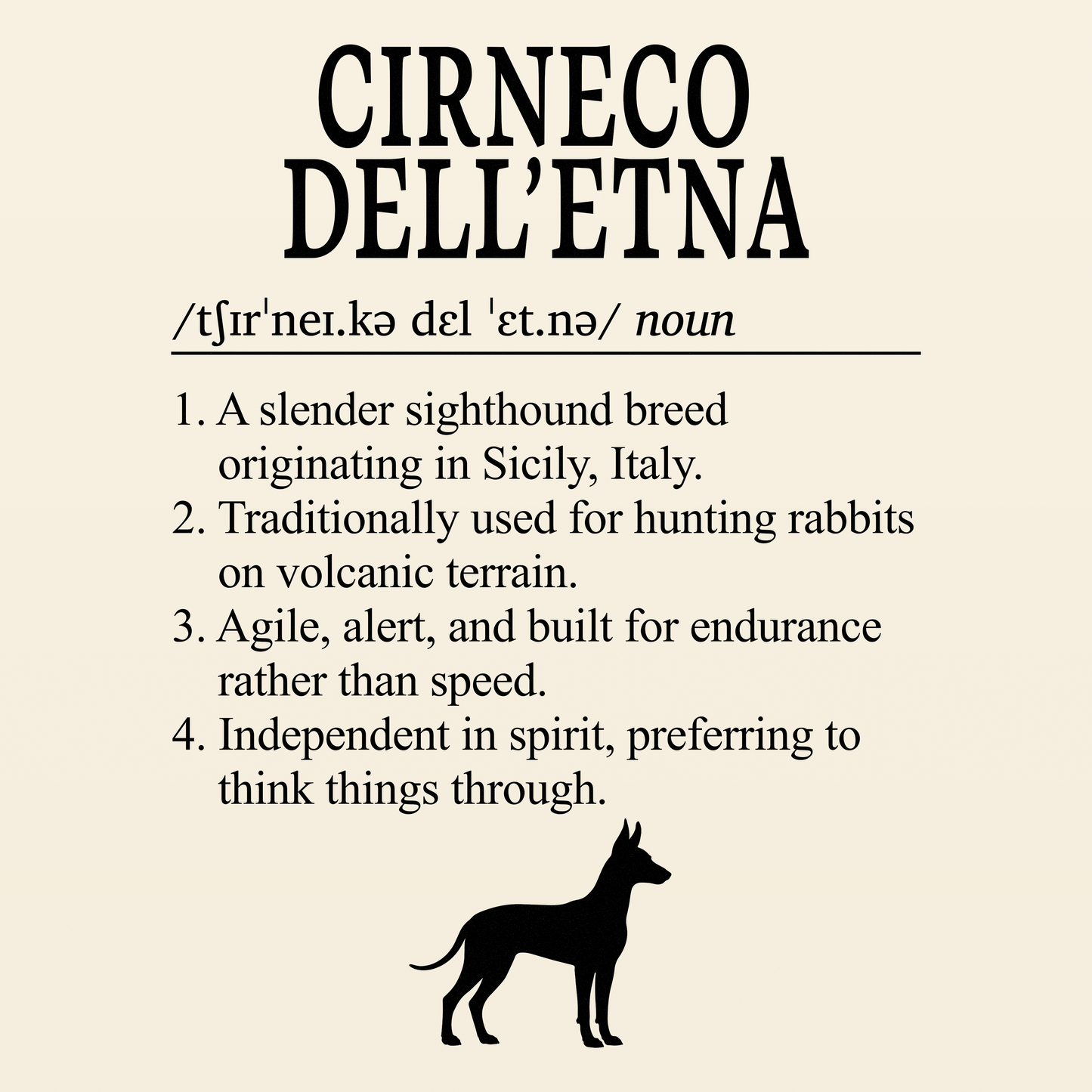 Cirneco dell'Etna Definition T-Shirt Dictionary Dogs Collection